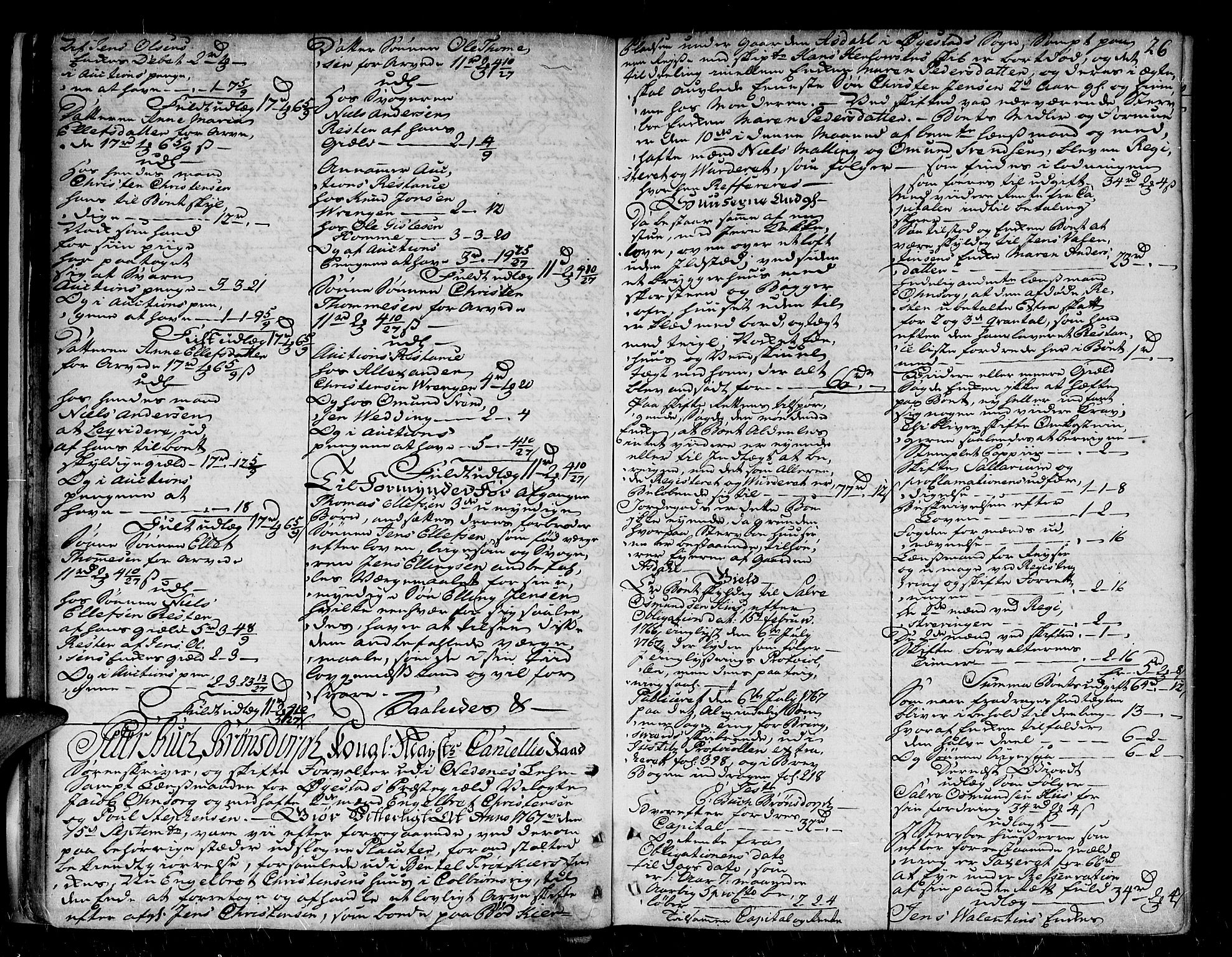 Nedenes sorenskriveri før 1824, AV/SAK-1221-0007/H/Hc/L0033: Skifteprotokoll med register nr 22a, 1767-1772, s. 25b-26a