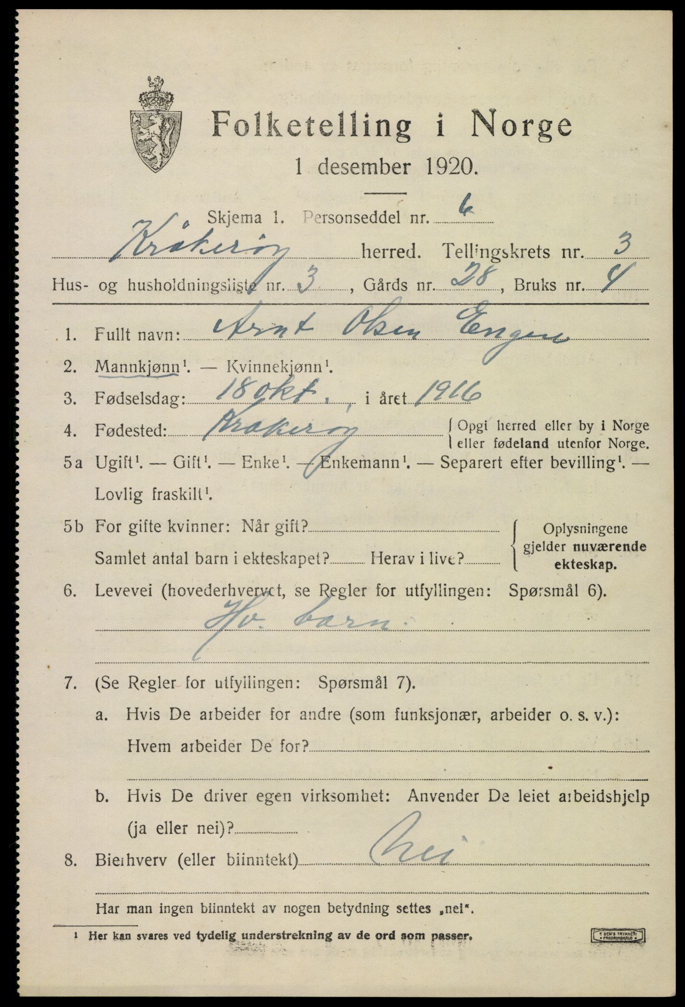 SAO, Folketelling 1920 for 0133 Kråkerøy herred, 1920, s. 4378