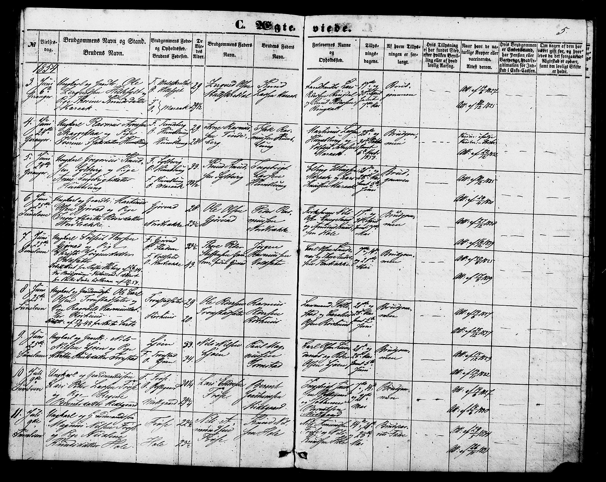 Ministerialprotokoller, klokkerbøker og fødselsregistre - Møre og Romsdal, SAT/A-1454/517/L0224: Ministerialbok nr. 517A04, 1853-1880, s. 5