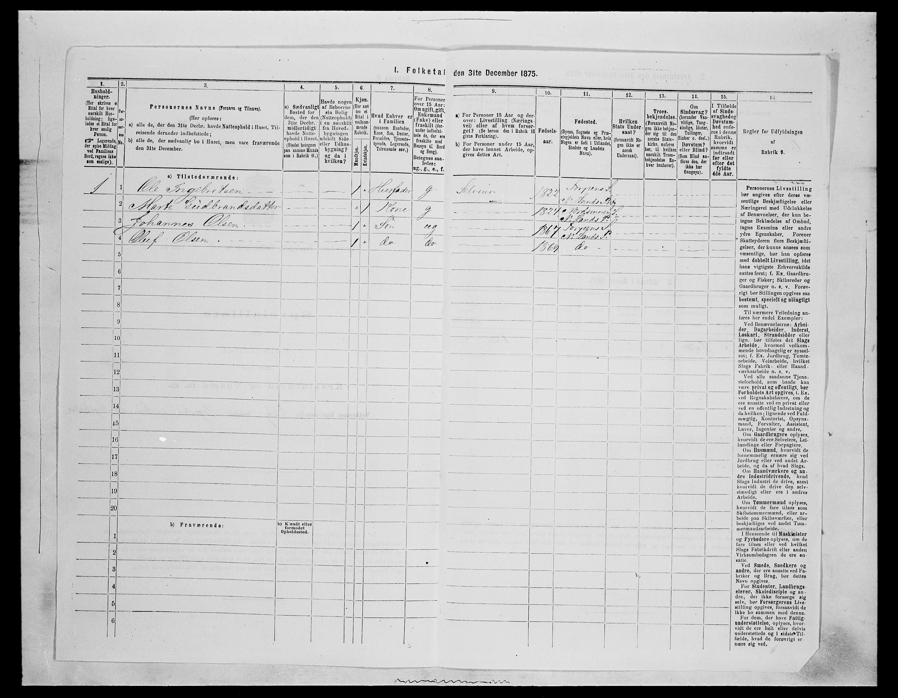 SAH, Folketelling 1875 for 0538P Nordre Land prestegjeld, 1875, s. 1082