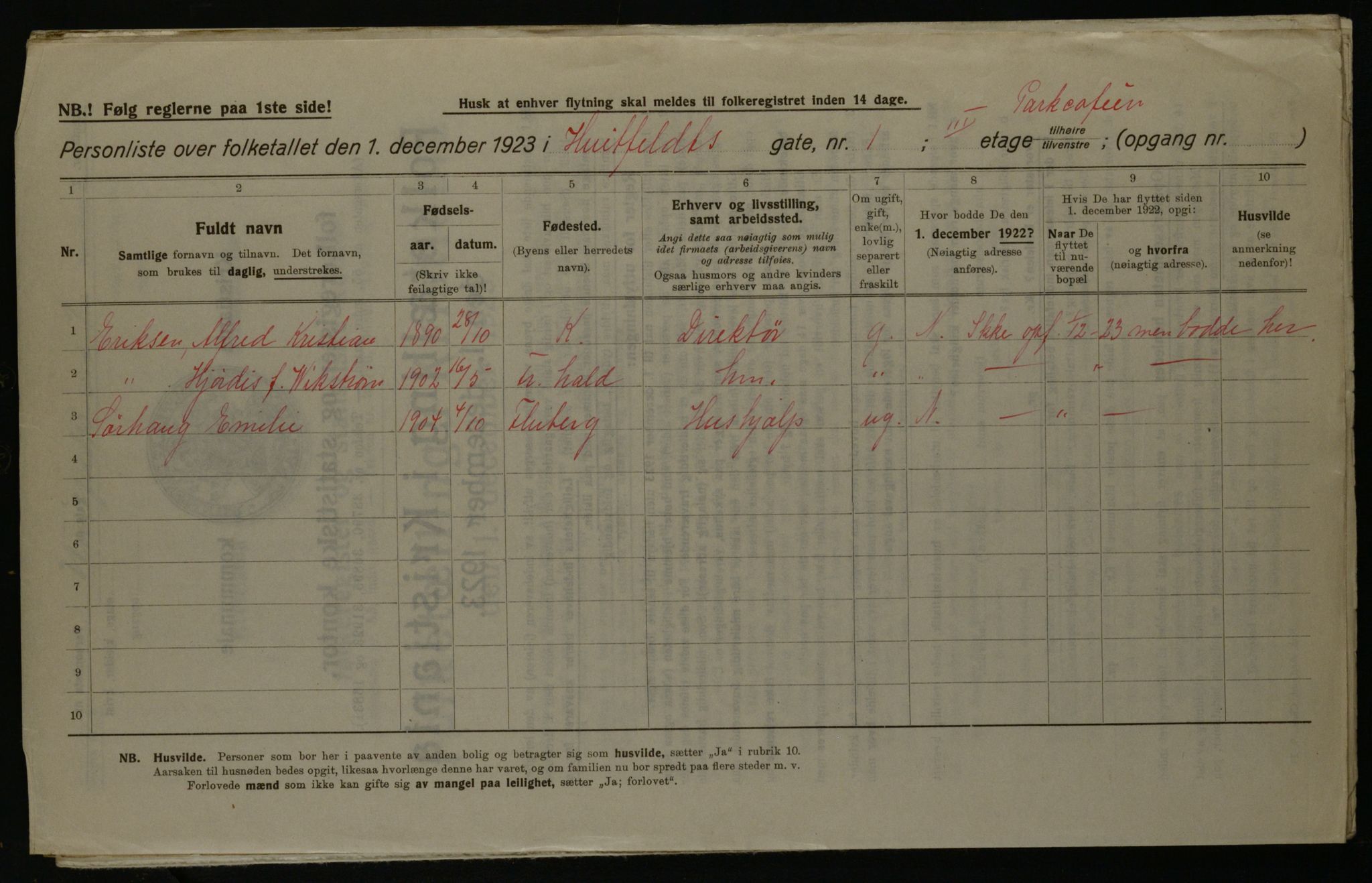 OBA, Kommunal folketelling 1.12.1923 for Kristiania, 1923, s. 46391