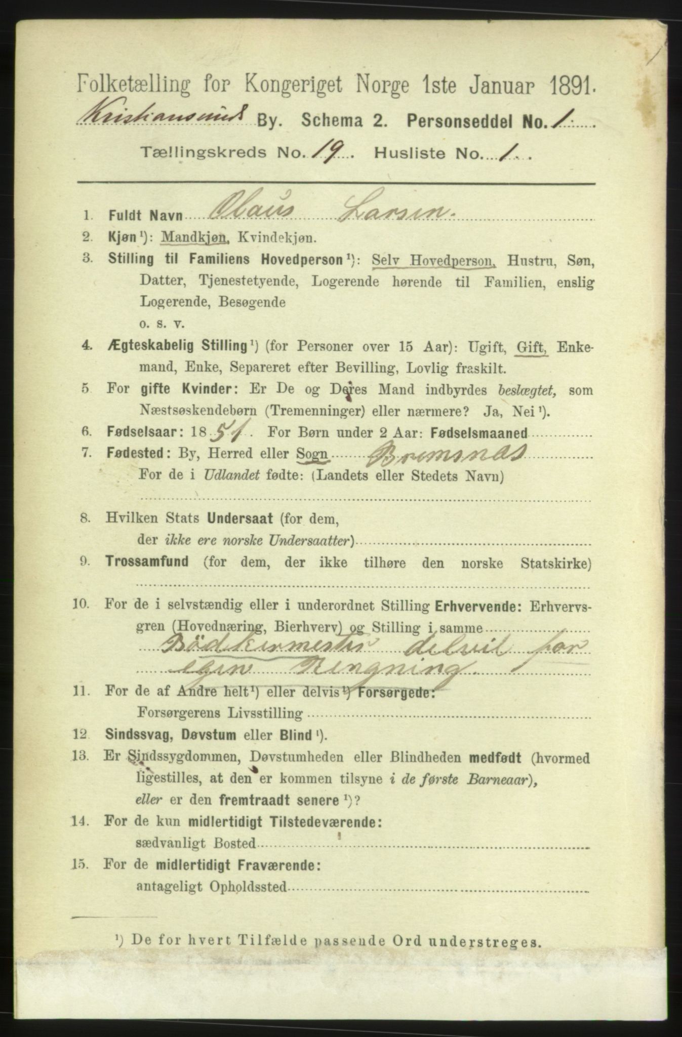 RA, Folketelling 1891 for 1503 Kristiansund kjøpstad, 1891, s. 12478