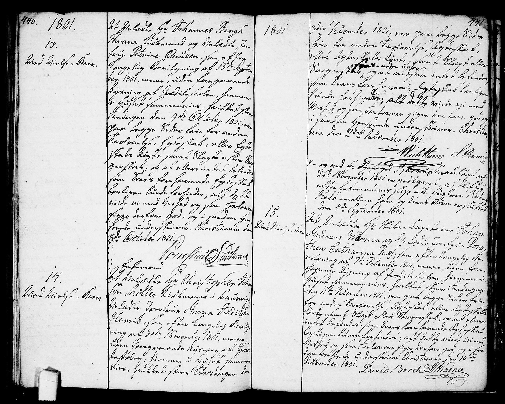 Oslo domkirke Kirkebøker, AV/SAO-A-10752/L/La/L0010: Forlovererklæringer nr. 10, 1789-1807, s. 440-441