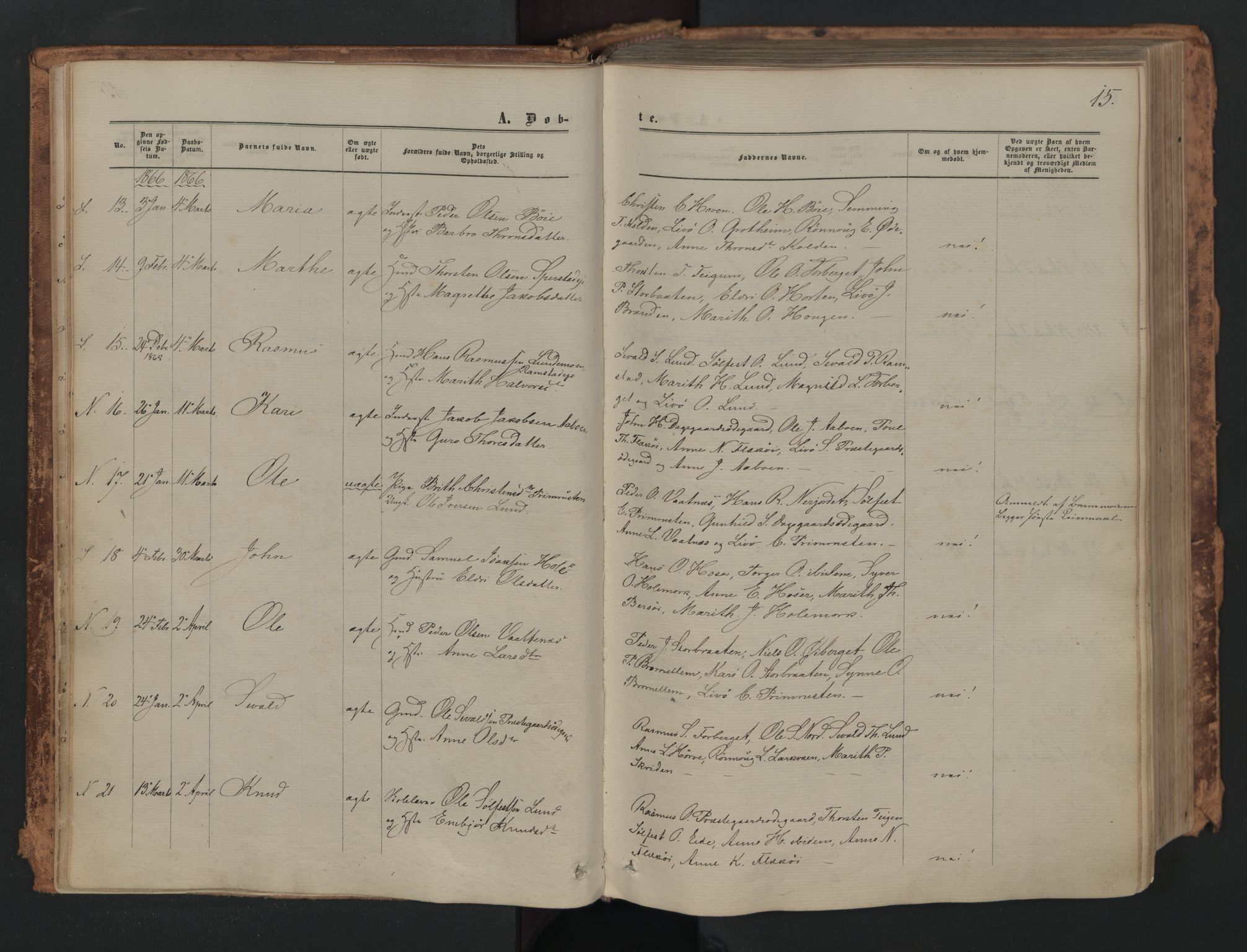 Skjåk prestekontor, AV/SAH-PREST-072/H/Ha/Haa/L0001: Ministerialbok nr. 1, 1863-1879, s. 15