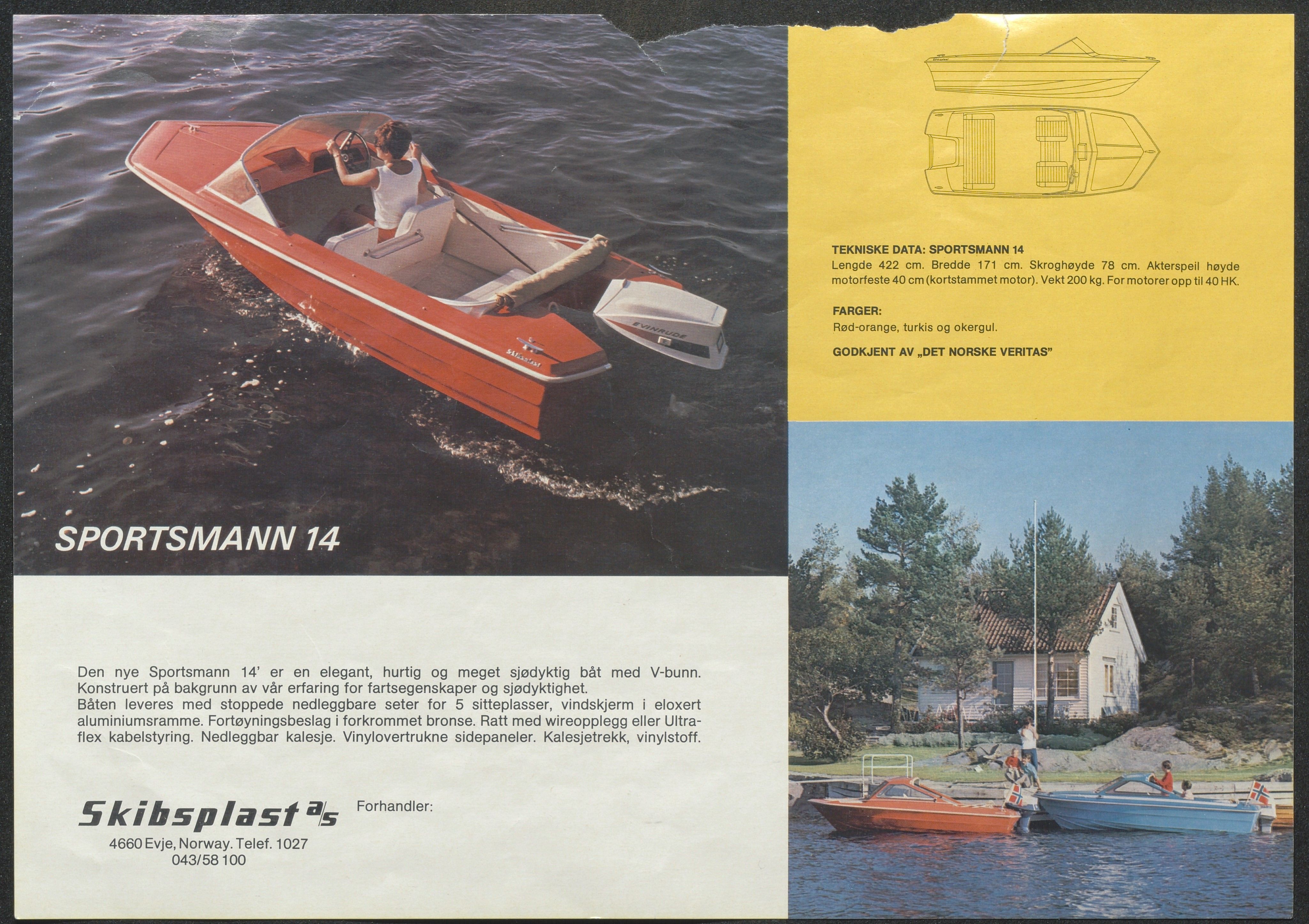 Skibsplast, AAKS/PA-2968/01/X/X01/L0002/0003: Brosjyrer / Sportsmann 14' (1971-1989), 1971-1989