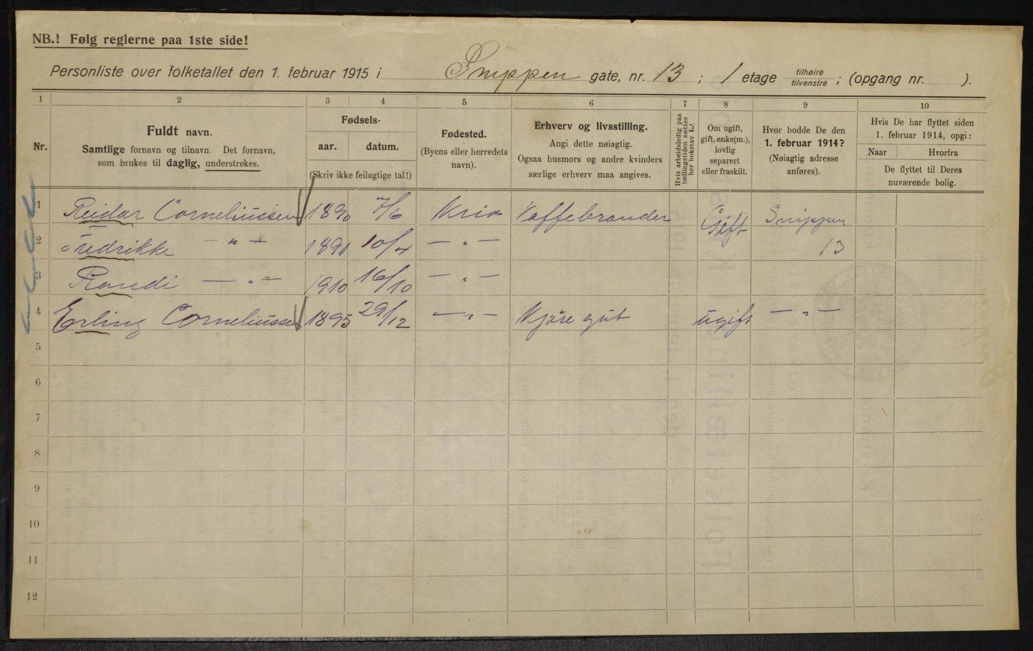 OBA, Kommunal folketelling 1.2.1915 for Kristiania, 1915, s. 97974