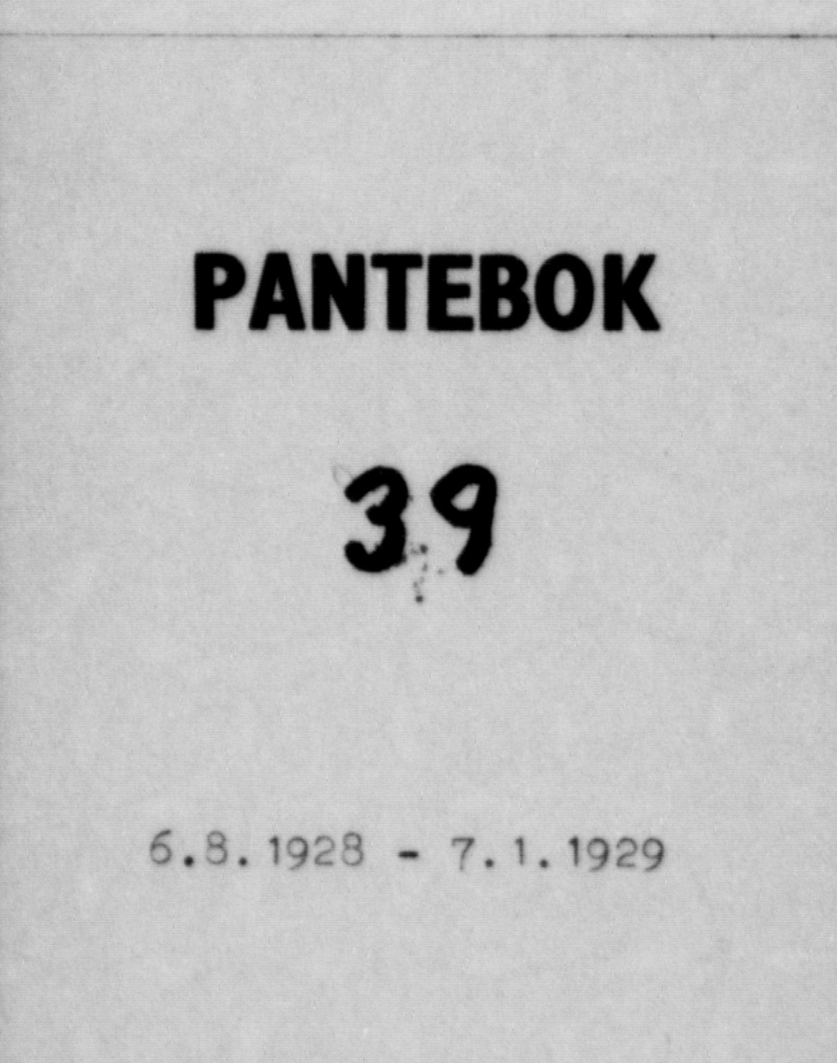 Toten tingrett, SAH/TING-006/H/Hb/Hba/L0039: Pantebok nr. 39, 1928-1929