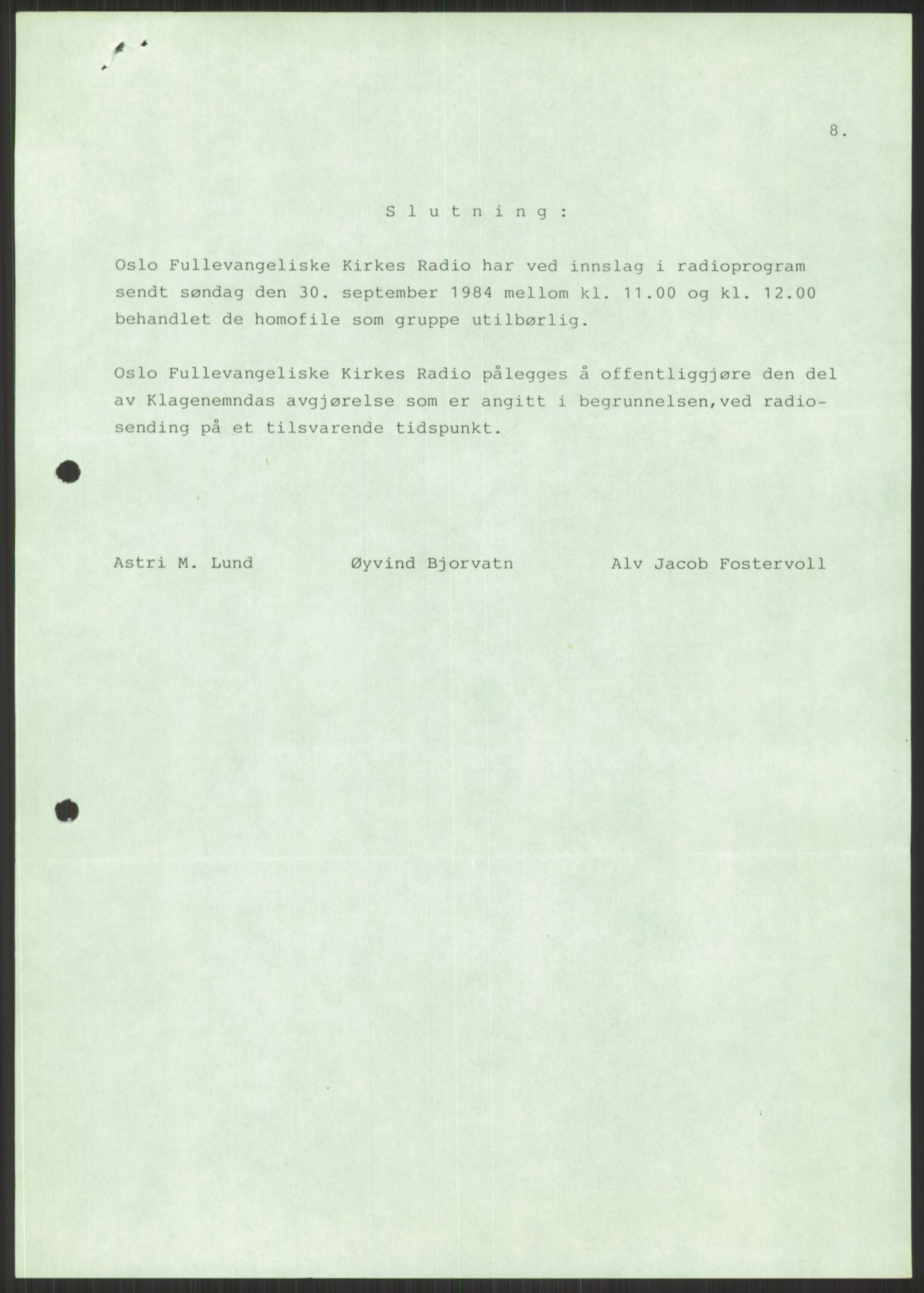 Det Norske Forbundet av 1948/Landsforeningen for Lesbisk og Homofil Frigjøring, RA/PA-1216/D/Dd/L0001: Diskriminering, 1973-1991, s. 1243