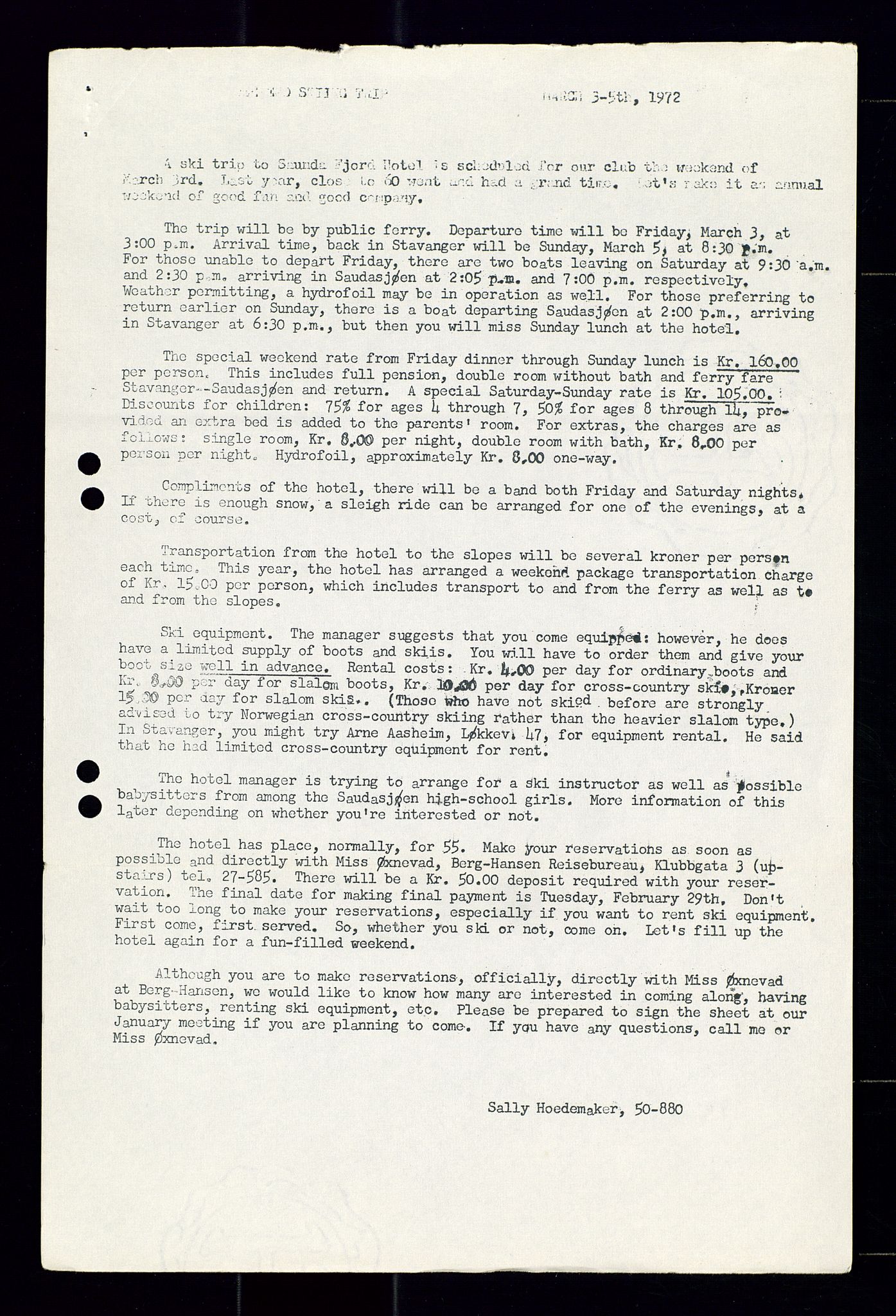 PA 1547 - Petroleum Wives Club, AV/SAST-A-101974/X/Xa/L0001: Newsletters (1971-1978)/radiointervjuer på kasett (1989-1992), 1970-1978