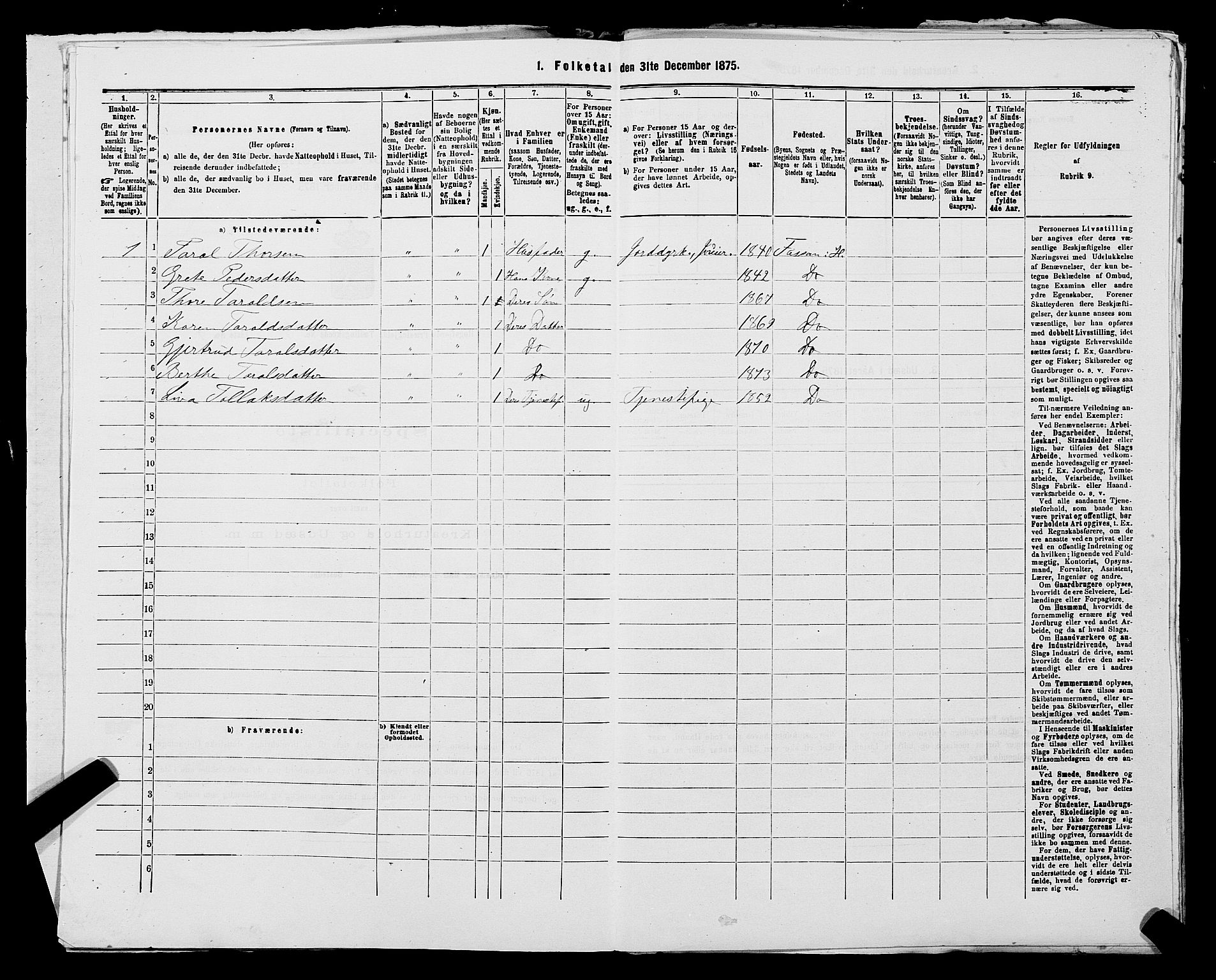 SAST, Folketelling 1875 for 1128P Høgsfjord prestegjeld, 1875, s. 247