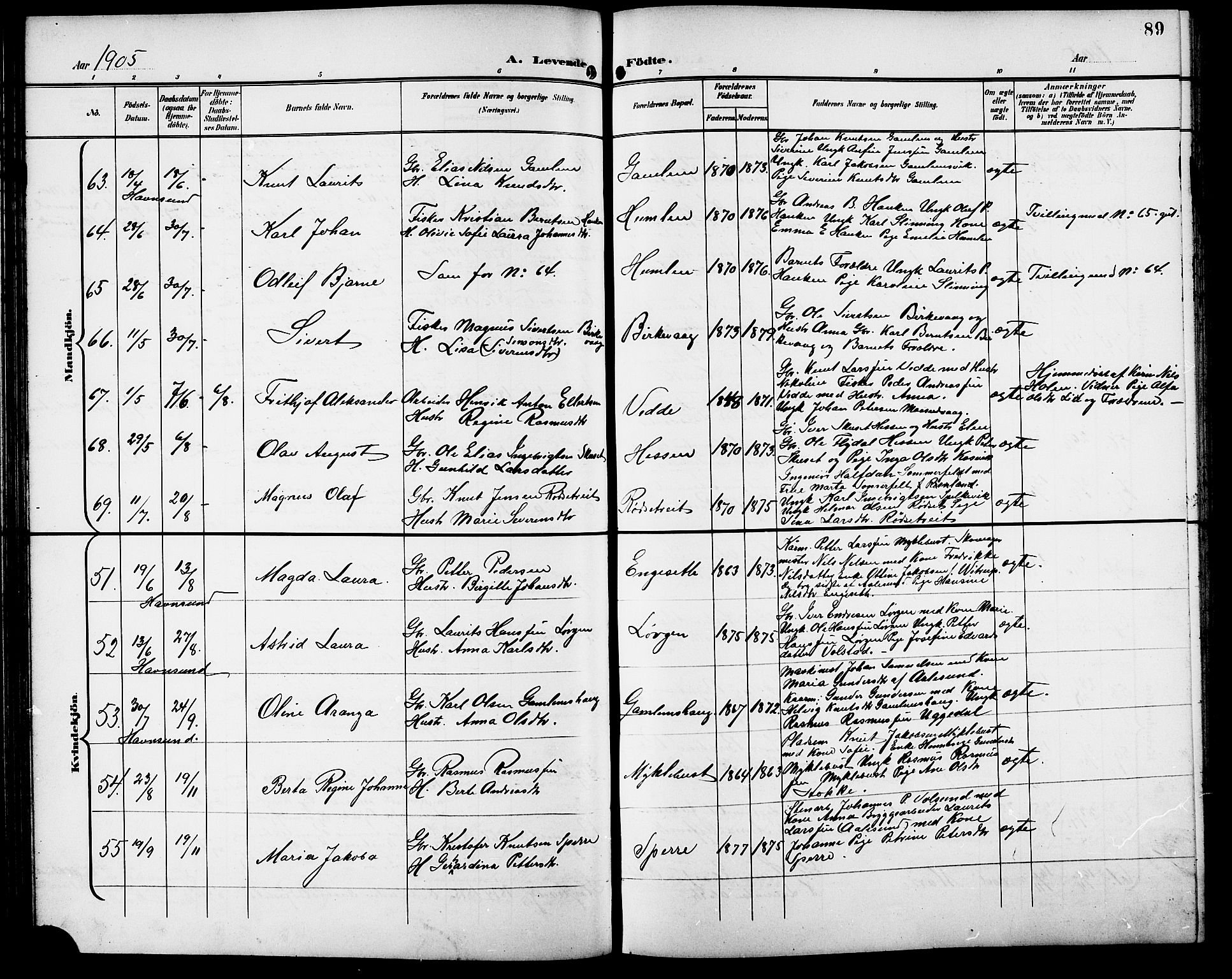 Ministerialprotokoller, klokkerbøker og fødselsregistre - Møre og Romsdal, AV/SAT-A-1454/528/L0432: Klokkerbok nr. 528C13, 1898-1918, s. 89