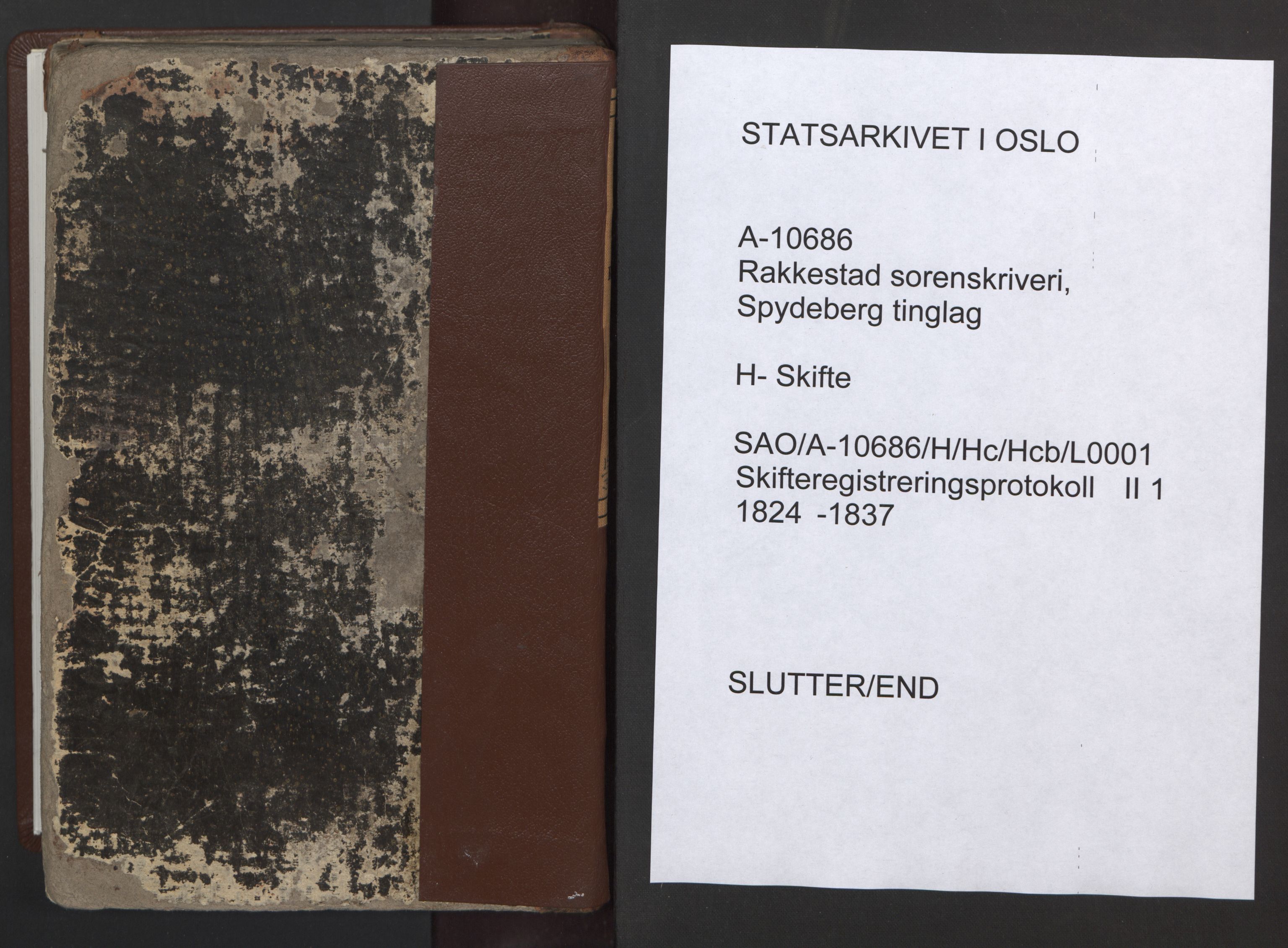 Rakkestad sorenskriveri, AV/SAO-A-10686/H/Hc/Hcb/L0001: Skifteregistreringsprotokoller, 1824-1837