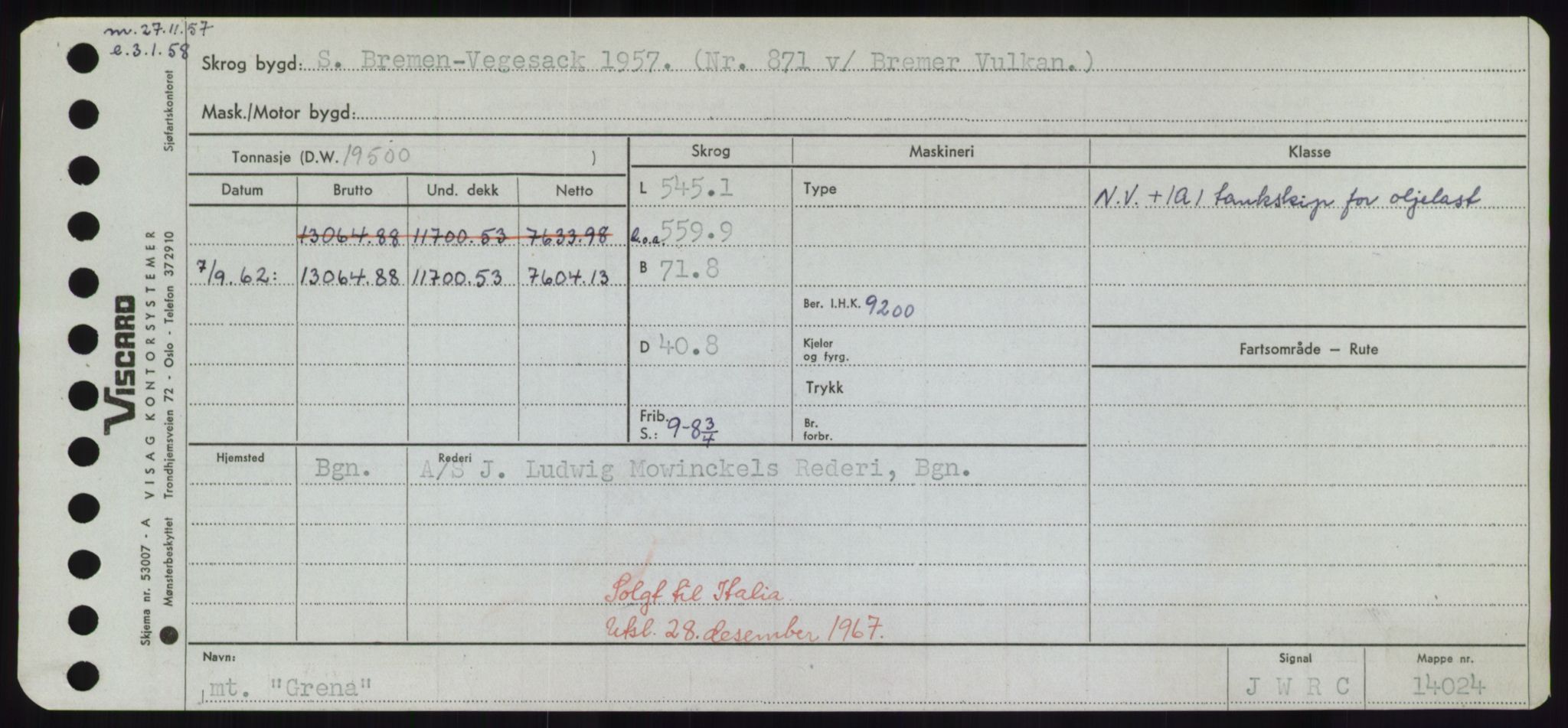 Sjøfartsdirektoratet med forløpere, Skipsmålingen, RA/S-1627/H/Hd/L0013: Fartøy, Gne-Gås, s. 195