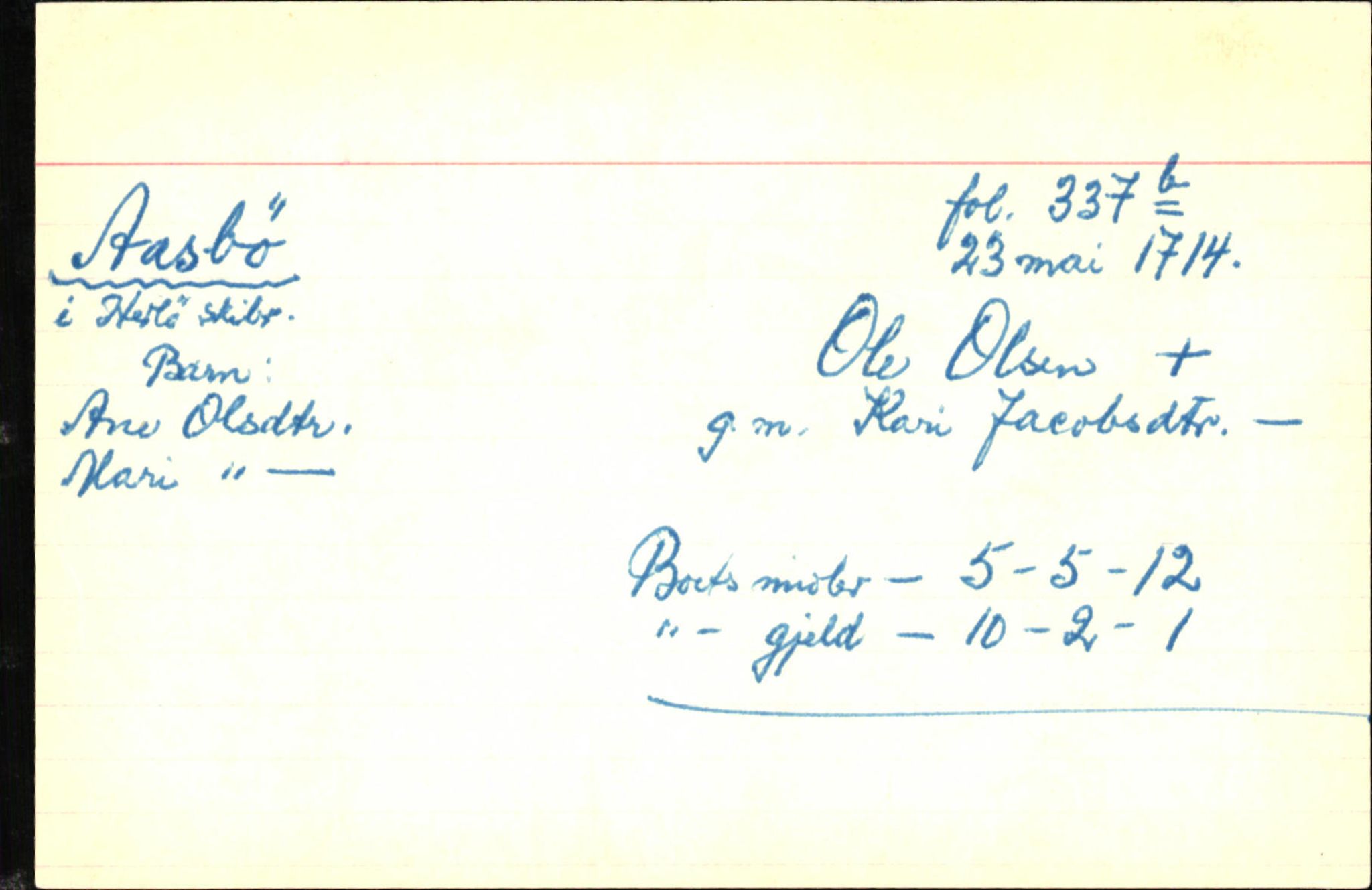 Skiftekort ved Statsarkivet i Bergen, SAB/SKIFTEKORT/001/L0001: Skifteprotokoll nr. 1-2 - test test, 1702-1716, s. 1012