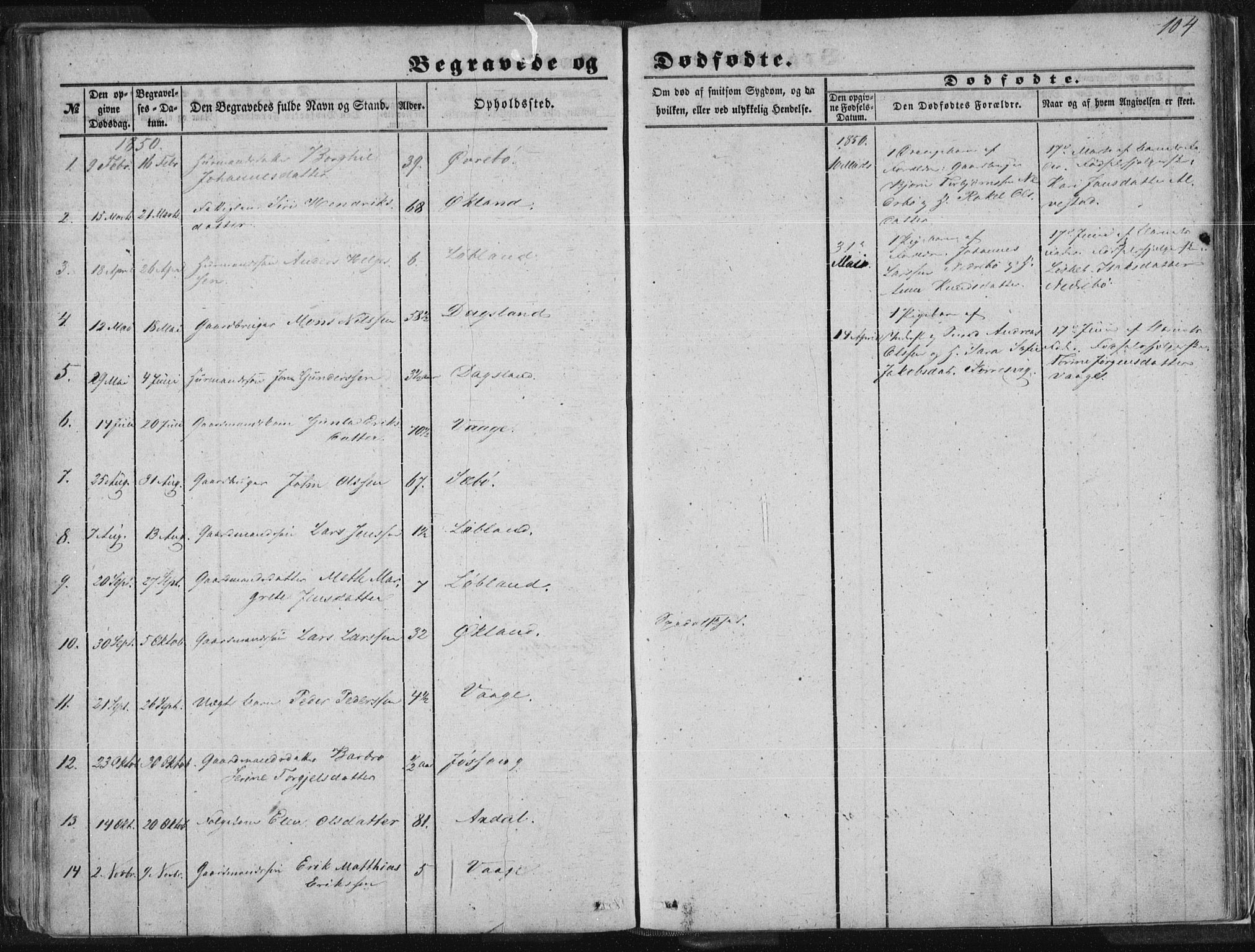 Tysvær sokneprestkontor, SAST/A -101864/H/Ha/Haa/L0002: Ministerialbok nr. A 2, 1847-1856, s. 104