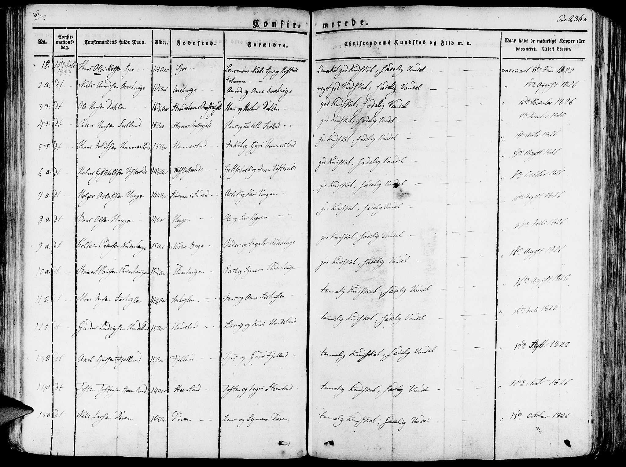Fjelberg sokneprestembete, SAB/A-75201/H/Haa: Ministerialbok nr. A 5, 1822-1834, s. 236