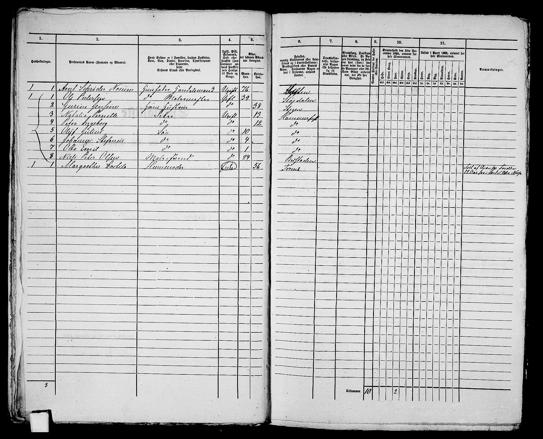 RA, Folketelling 1865 for 2001B Hammerfest prestegjeld, Hammerfest kjøpstad, 1865, s. 25