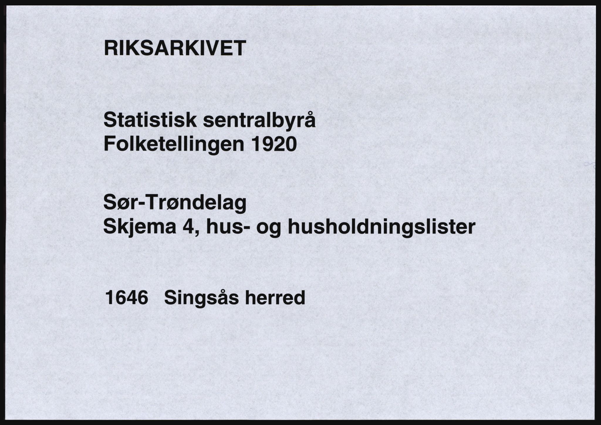 SAT, Folketelling 1920 for 1646 Singsås herred, 1920, s. 27