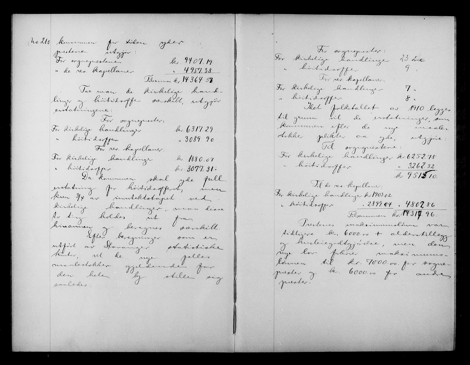 Kirke- og undervisningsdepartementet, Kontoret  for kirke og geistlighet A, AV/RA-S-1007/A/Aa/L0332: Referatprotokoll bd. 2. Ref.nr. 210-234, 1920