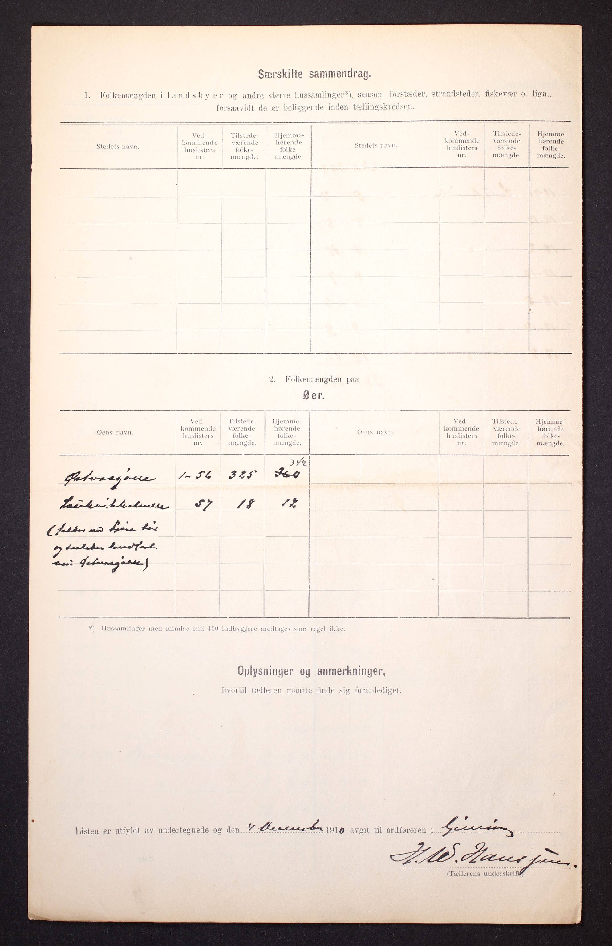 RA, Folketelling 1910 for 1864 Gimsøy herred, 1910, s. 6