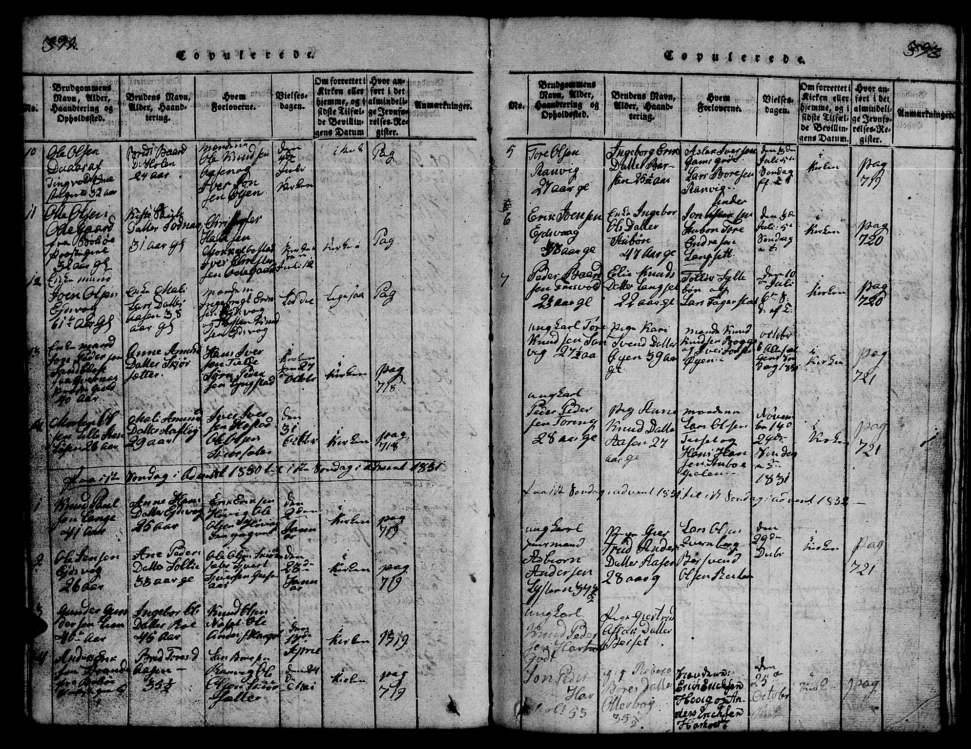 Ministerialprotokoller, klokkerbøker og fødselsregistre - Møre og Romsdal, AV/SAT-A-1454/551/L0629: Klokkerbok nr. 551C01, 1818-1839, s. 392-393