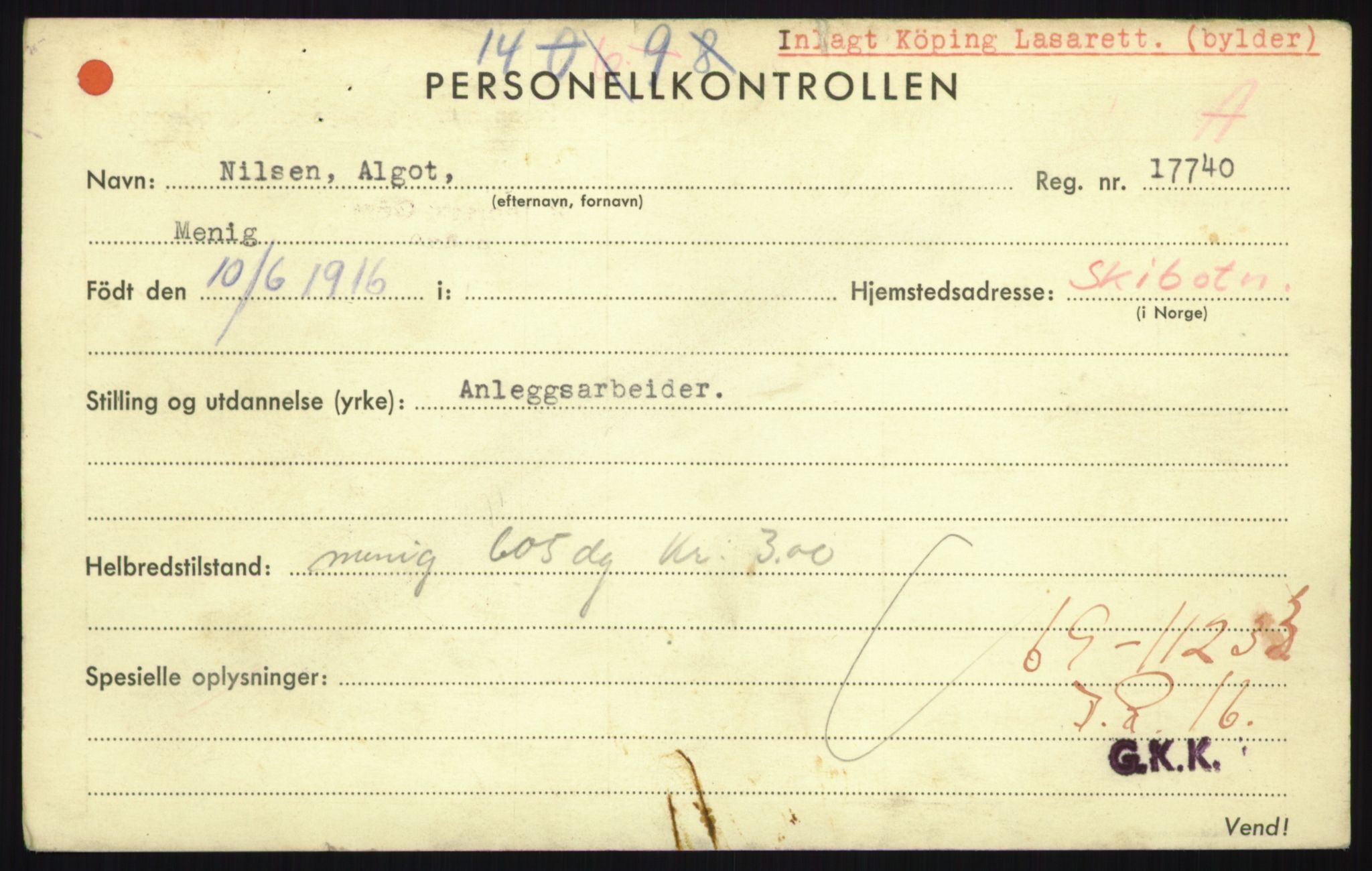 Forsvaret, Troms infanteriregiment nr. 16, AV/RA-RAFA-3146/P/Pa/L0021: Rulleblad for regimentets menige mannskaper, årsklasse 1937, 1937, s. 823