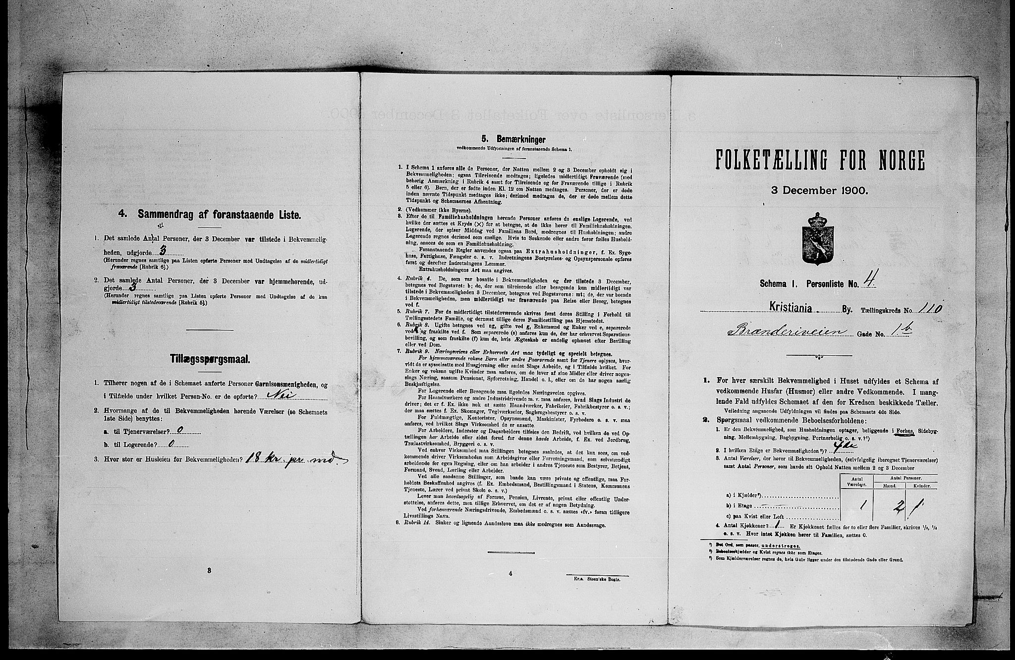 SAO, Folketelling 1900 for 0301 Kristiania kjøpstad, 1900, s. 9484