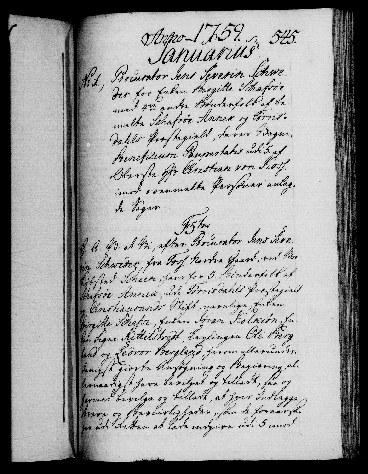 Danske Kanselli 1572-1799, RA/EA-3023/F/Fc/Fca/Fcaa/L0040: Norske registre, 1757-1759, s. 545a
