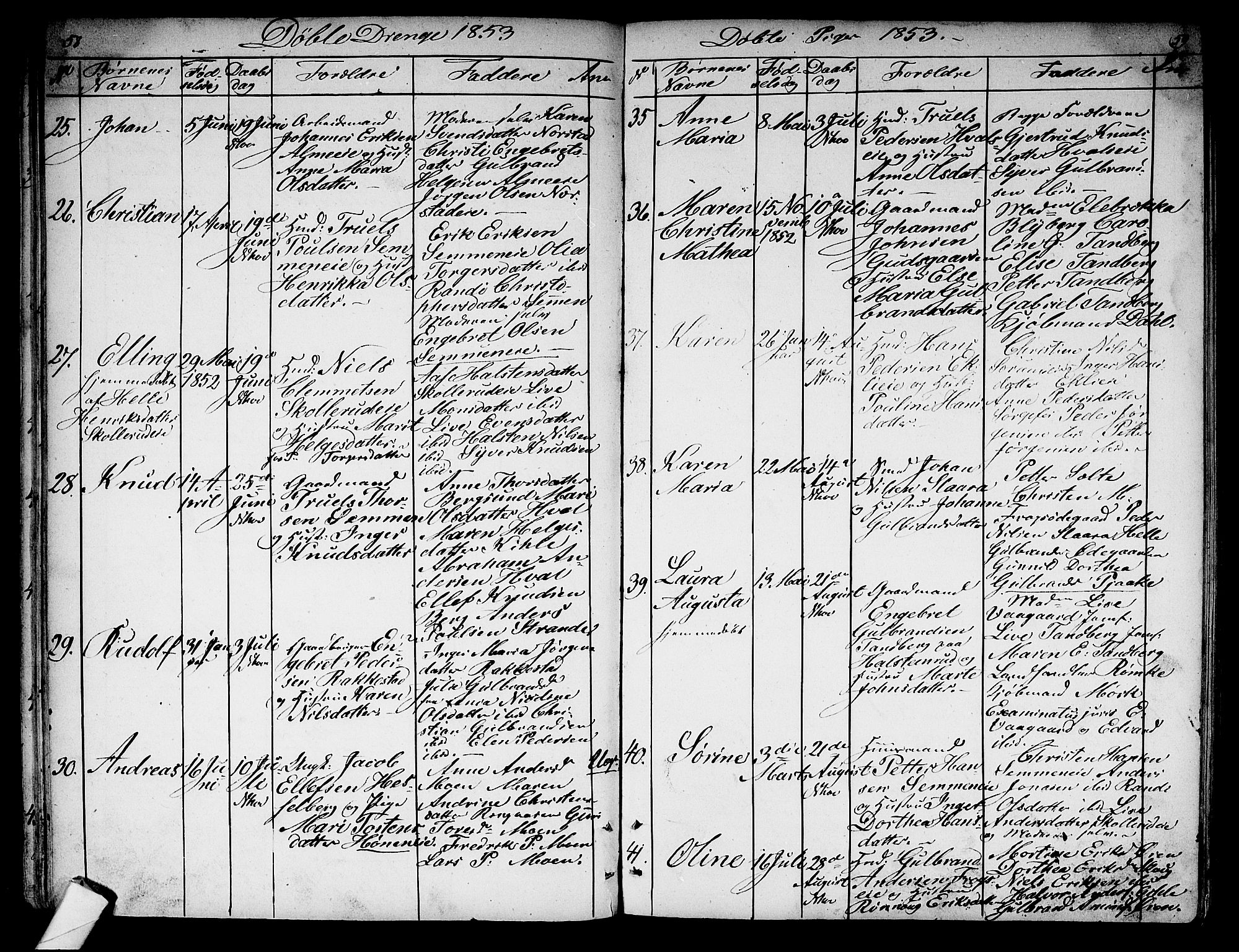 Norderhov kirkebøker, AV/SAKO-A-237/G/Ga/L0005: Klokkerbok nr. I 5, 1849-1863, s. 58-59