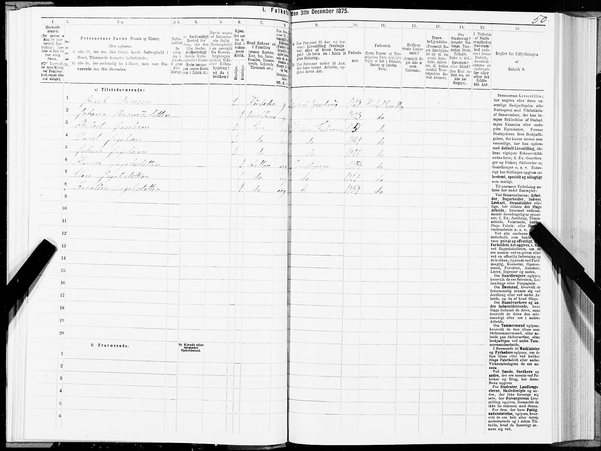 SAT, Folketelling 1875 for 1866P Hadsel prestegjeld, 1875, s. 3050