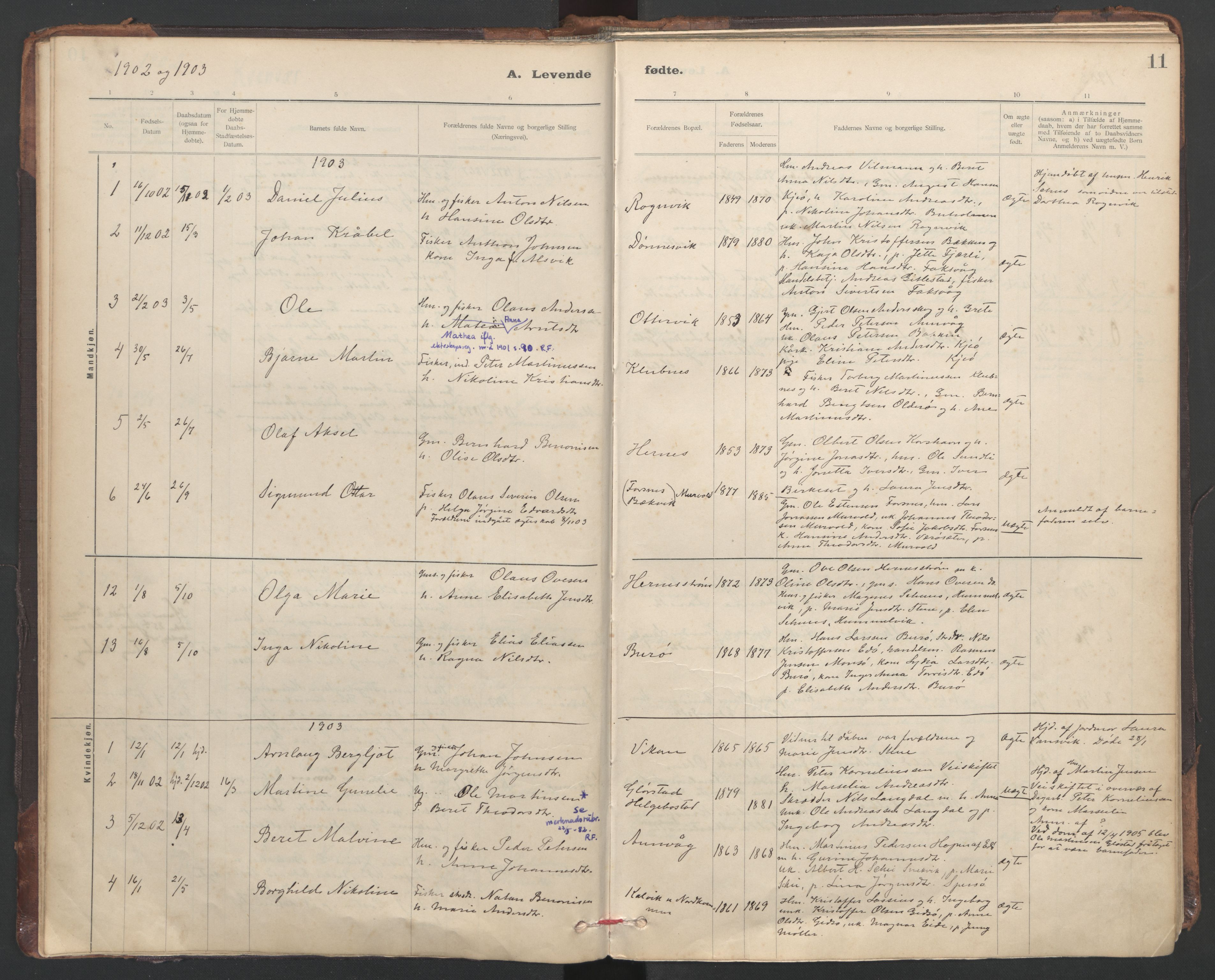 Ministerialprotokoller, klokkerbøker og fødselsregistre - Sør-Trøndelag, AV/SAT-A-1456/635/L0552: Ministerialbok nr. 635A02, 1899-1919, s. 11