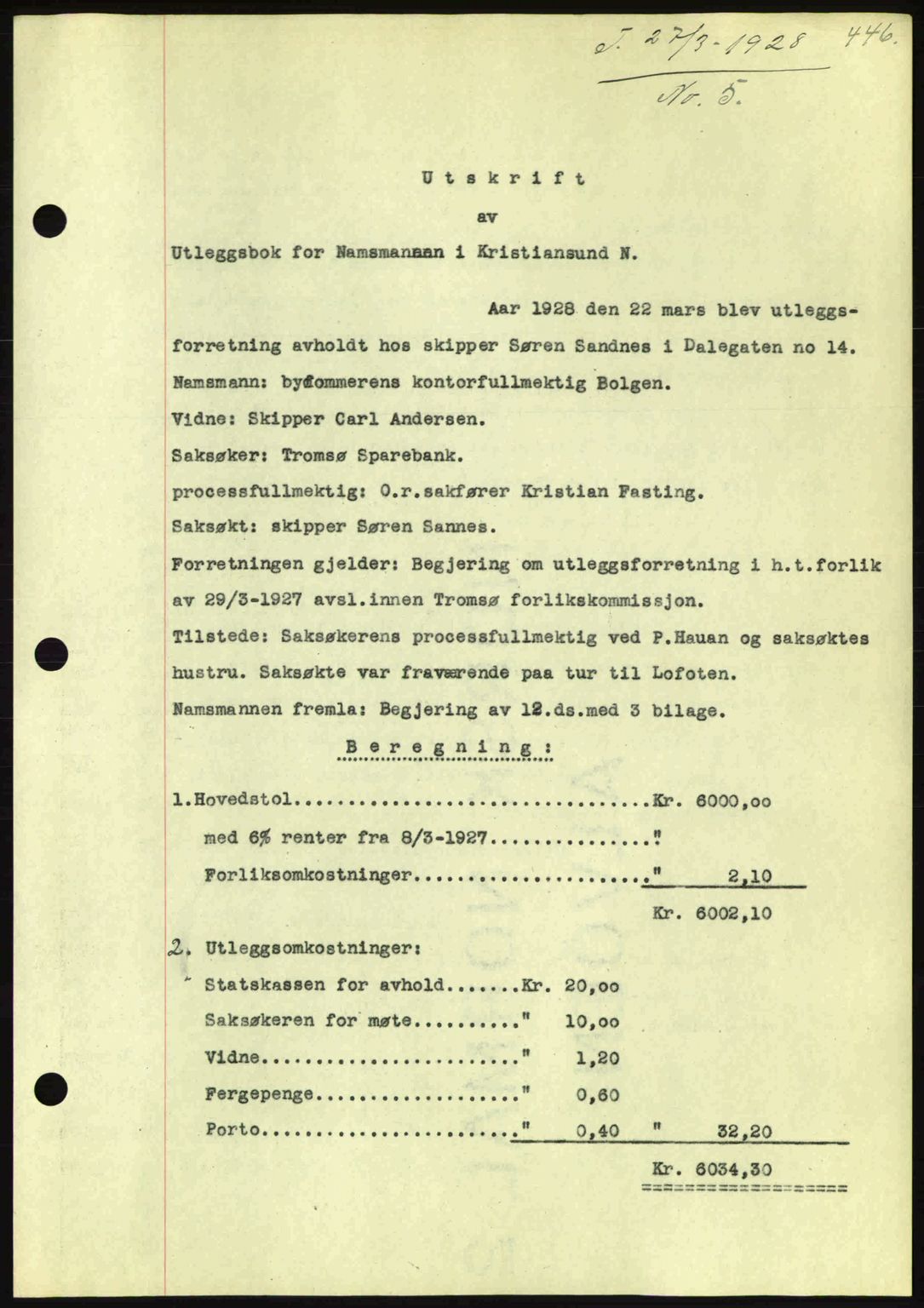 Kristiansund byfogd, AV/SAT-A-4587/A/27: Pantebok nr. 21, 1926-1928, Tingl.dato: 27.03.1928