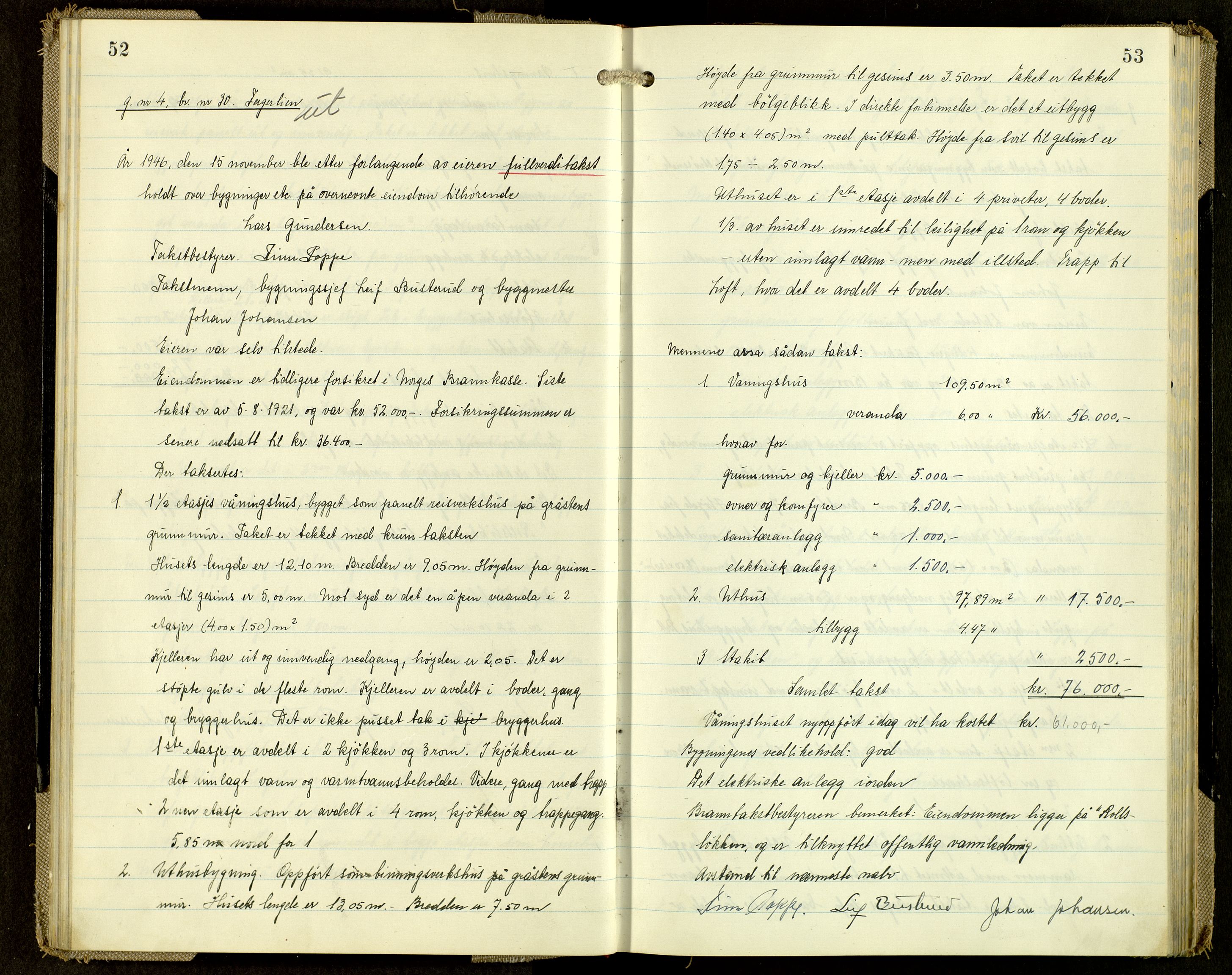 Norges Brannkasse, Hamar, AV/SAH-NBRANH-006/F/Fa/L0012: Branntakstprotokoll, 1946-1948, s. 52-53