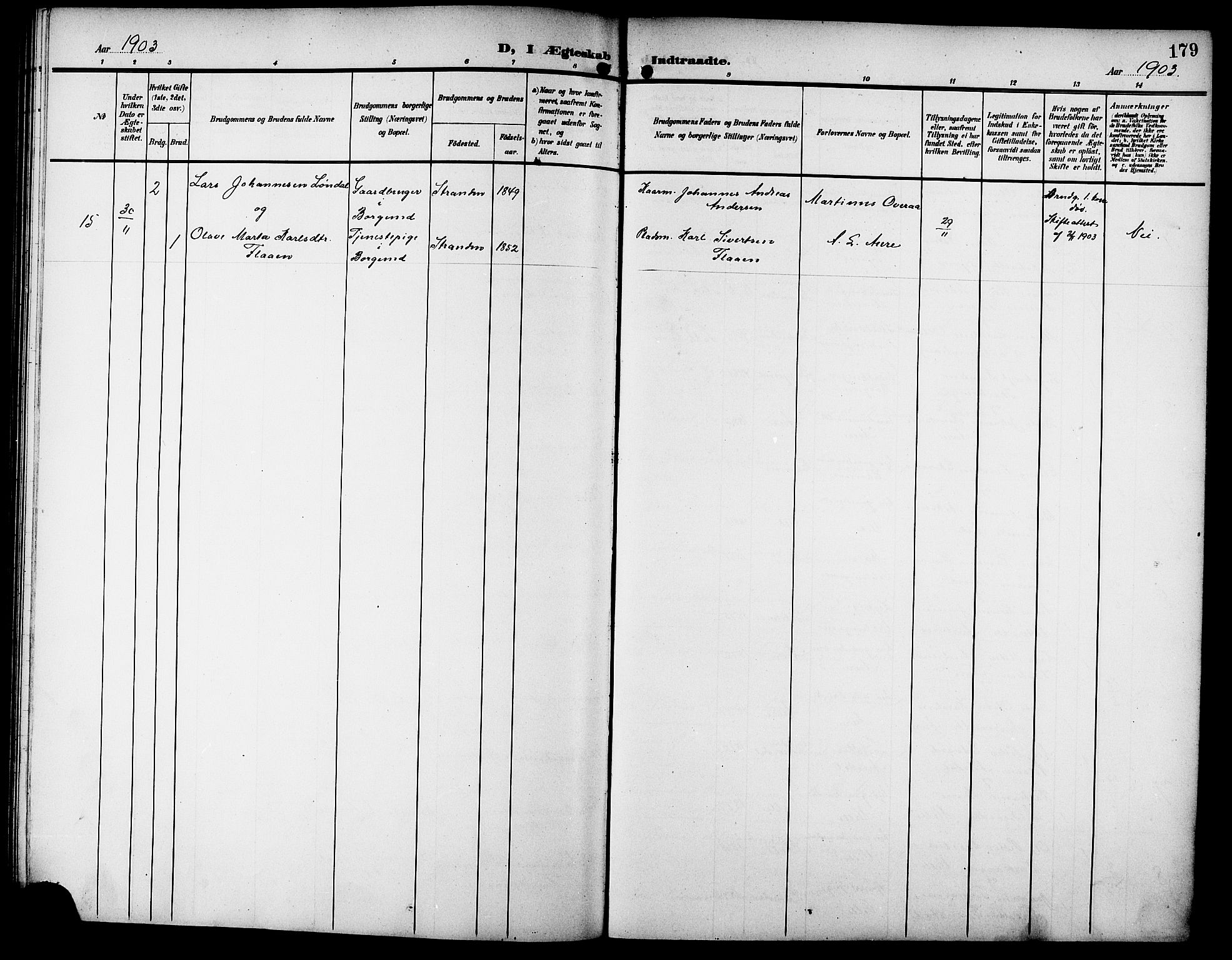 Ministerialprotokoller, klokkerbøker og fødselsregistre - Møre og Romsdal, SAT/A-1454/523/L0341: Klokkerbok nr. 523C04, 1903-1916, s. 179