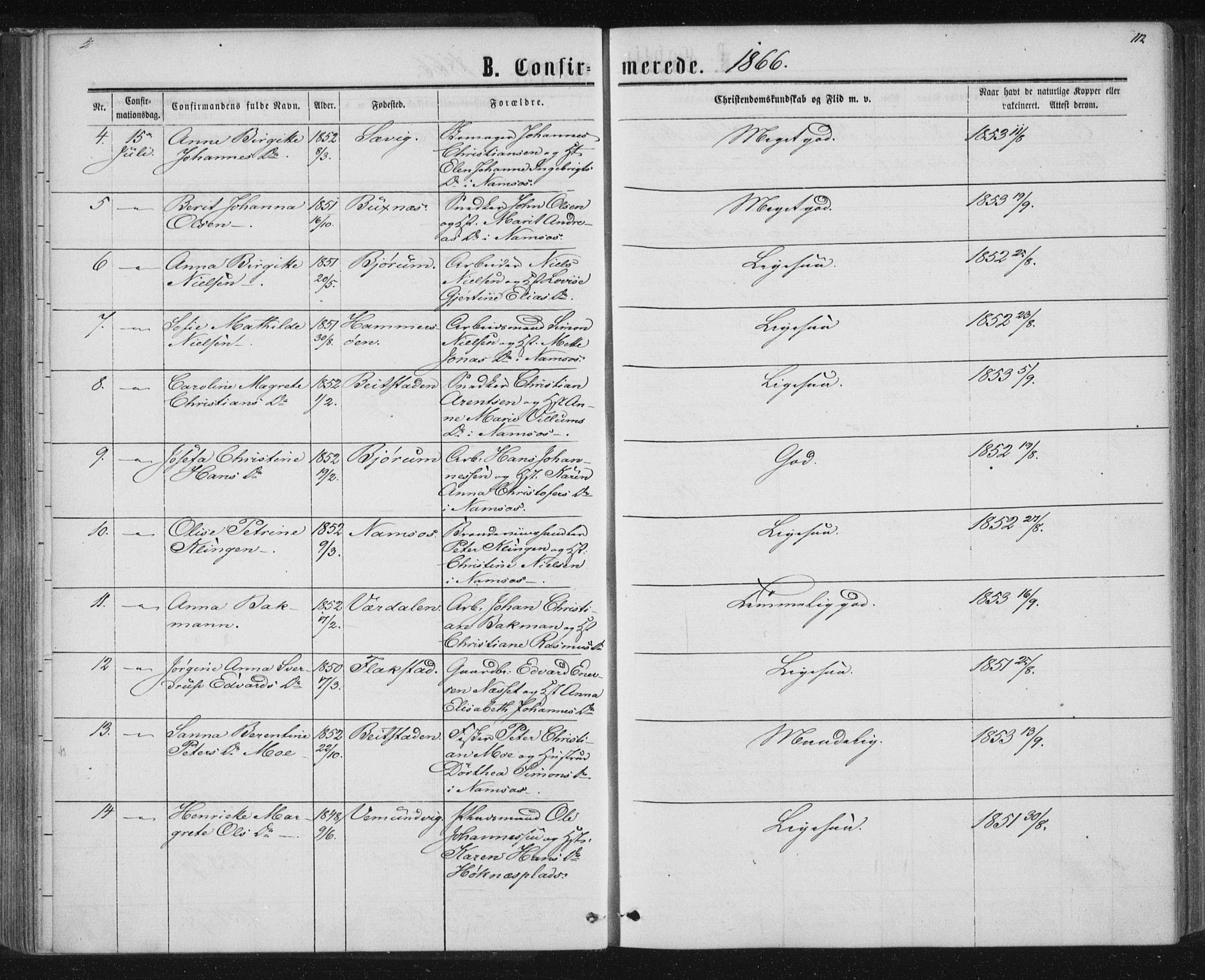 Ministerialprotokoller, klokkerbøker og fødselsregistre - Nord-Trøndelag, AV/SAT-A-1458/768/L0570: Ministerialbok nr. 768A05, 1865-1874, s. 112