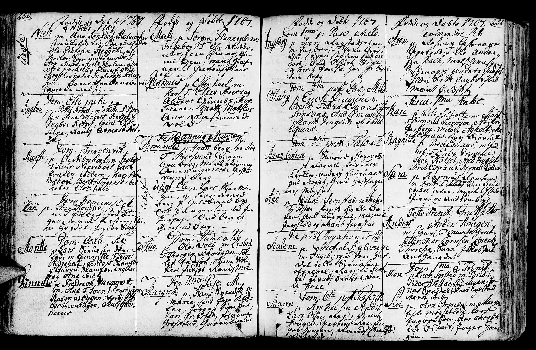 Ministerialprotokoller, klokkerbøker og fødselsregistre - Sør-Trøndelag, SAT/A-1456/672/L0851: Ministerialbok nr. 672A04, 1751-1775, s. 250-251