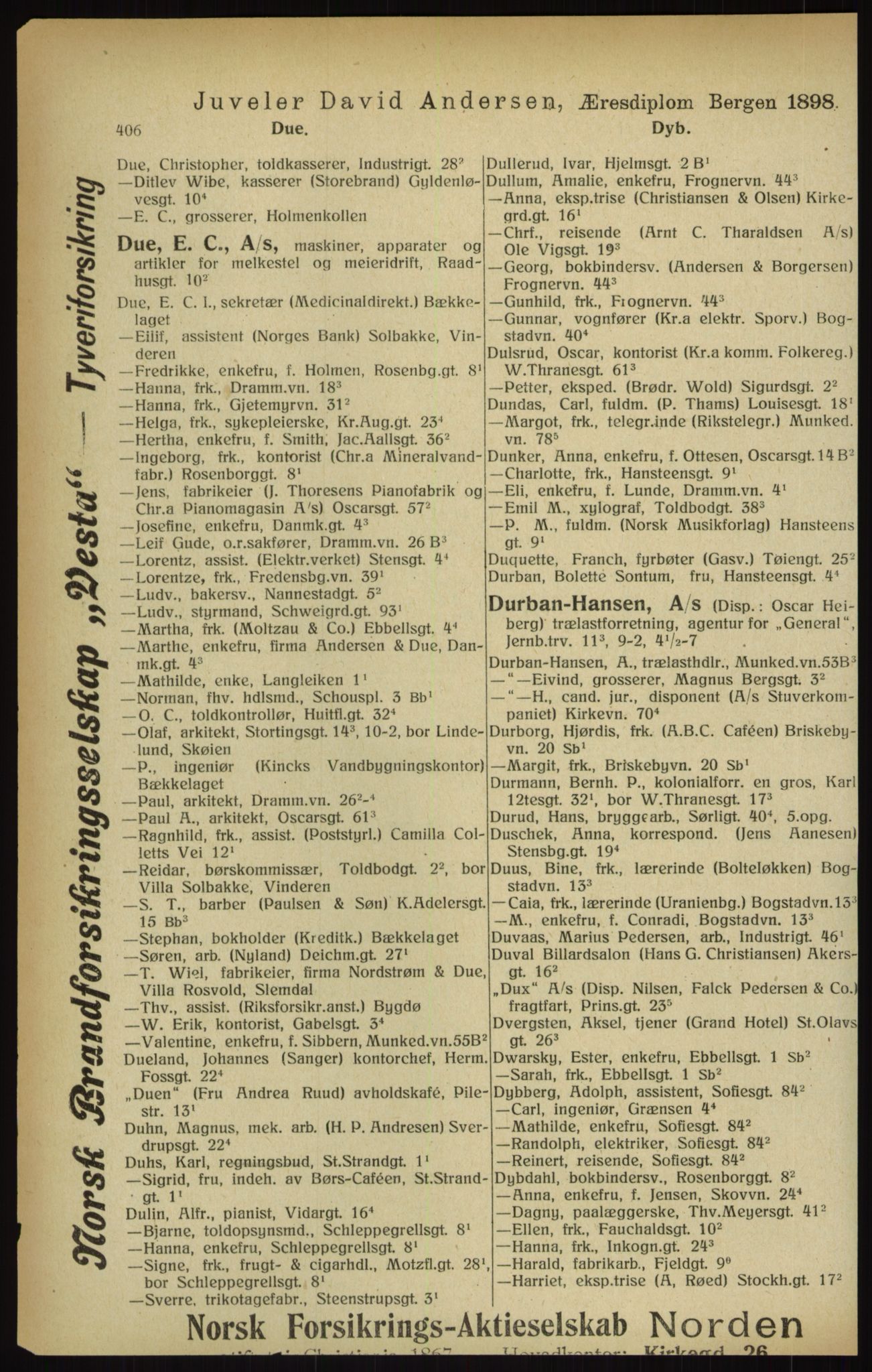Kristiania/Oslo adressebok, PUBL/-, 1916, s. 406