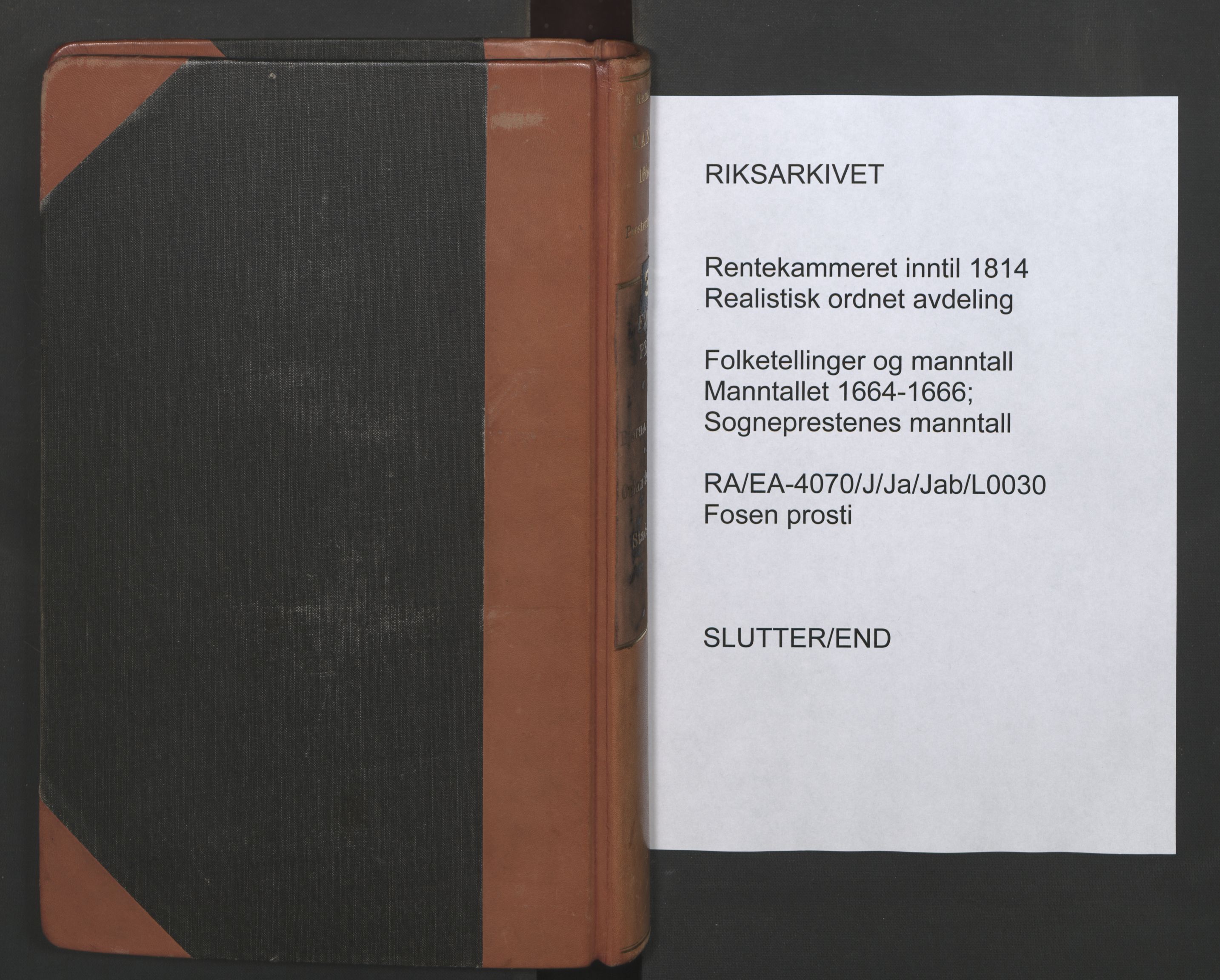 RA, Sogneprestenes manntall 1664-1666, nr. 30: Fosen prosti, 1664-1666