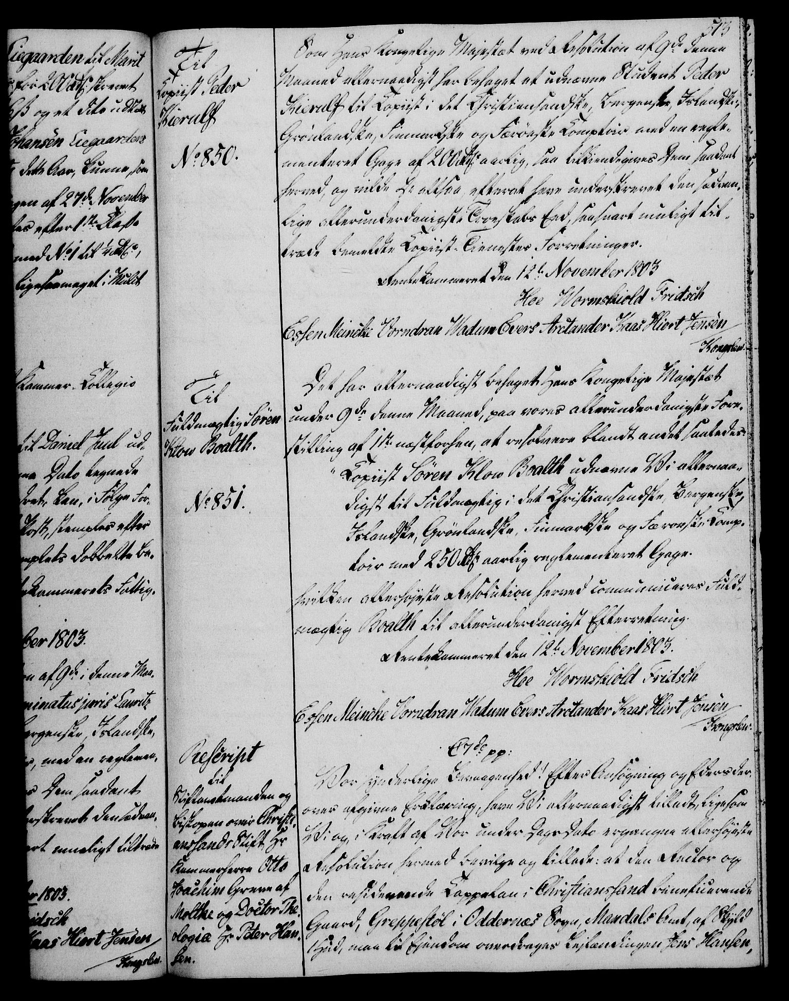 Rentekammeret, Kammerkanselliet, AV/RA-EA-3111/G/Gg/Gga/L0017: Norsk ekspedisjonsprotokoll med register (merket RK 53.17), 1801-1803, s. 513