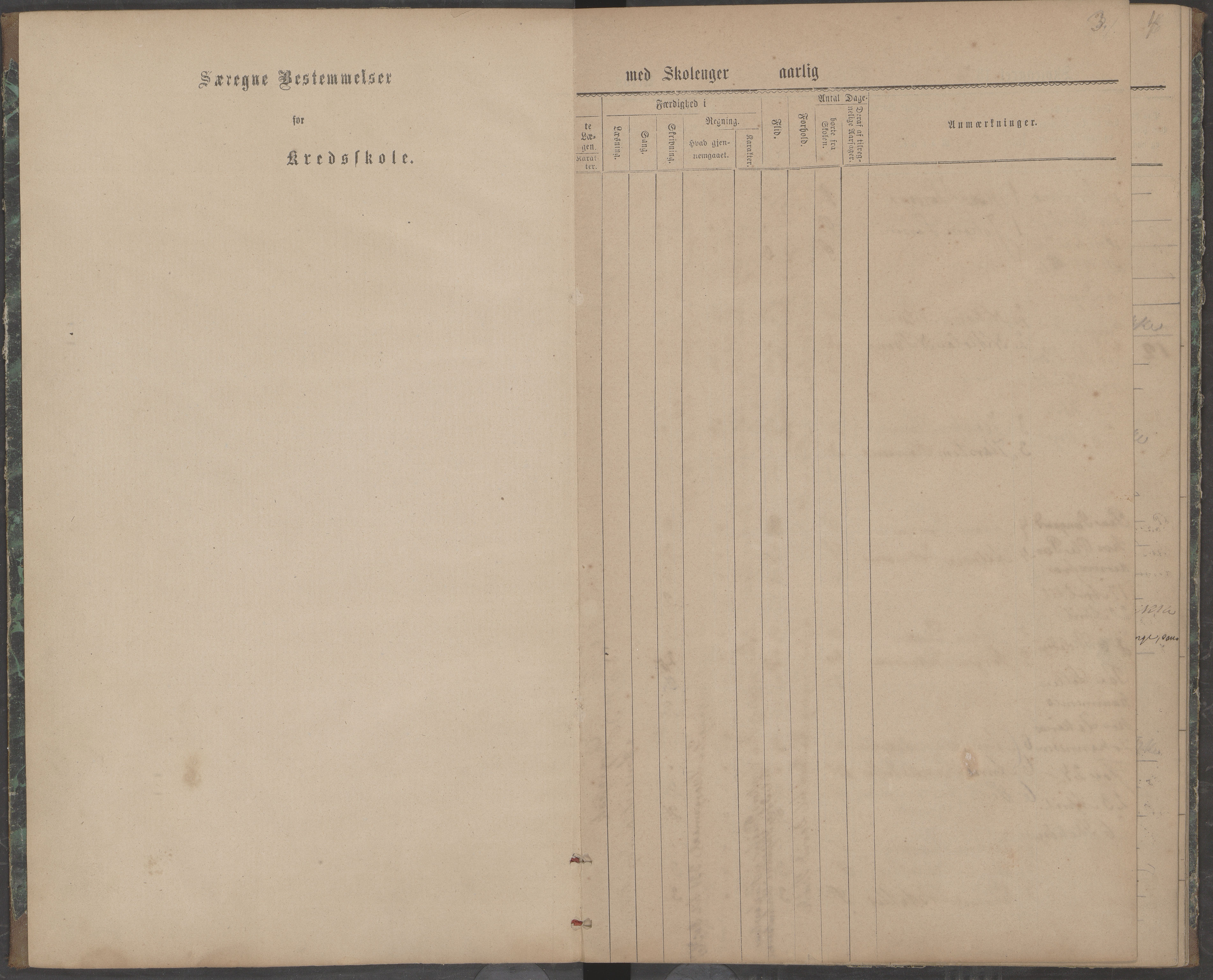 Beiarn kommune. Brandhei skolekrets, AIN/K-18390.510.03/442/L0001: Karakter/oversiktsprotokoll, 1876-1883