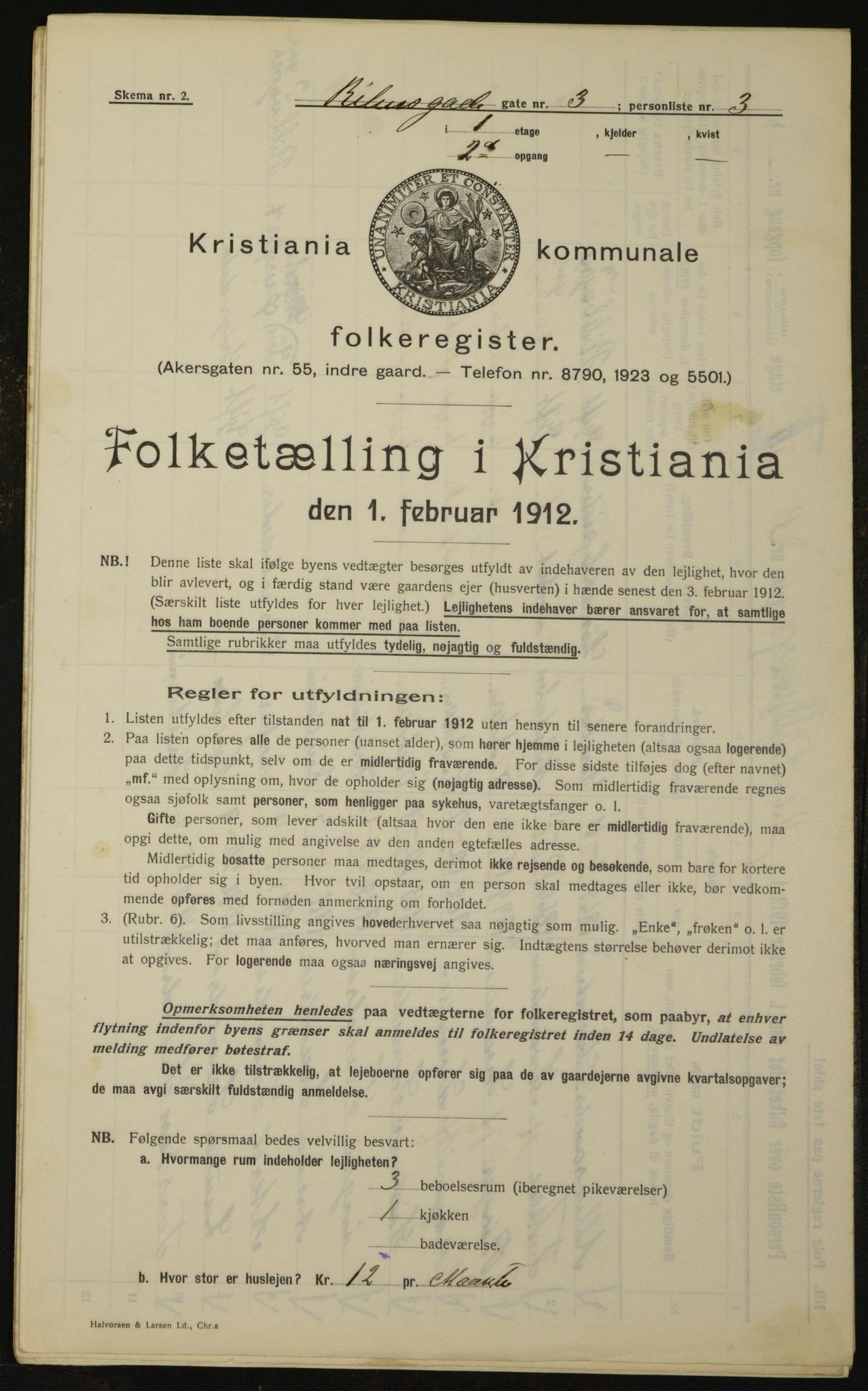 OBA, Kommunal folketelling 1.2.1912 for Kristiania, 1912, s. 83152
