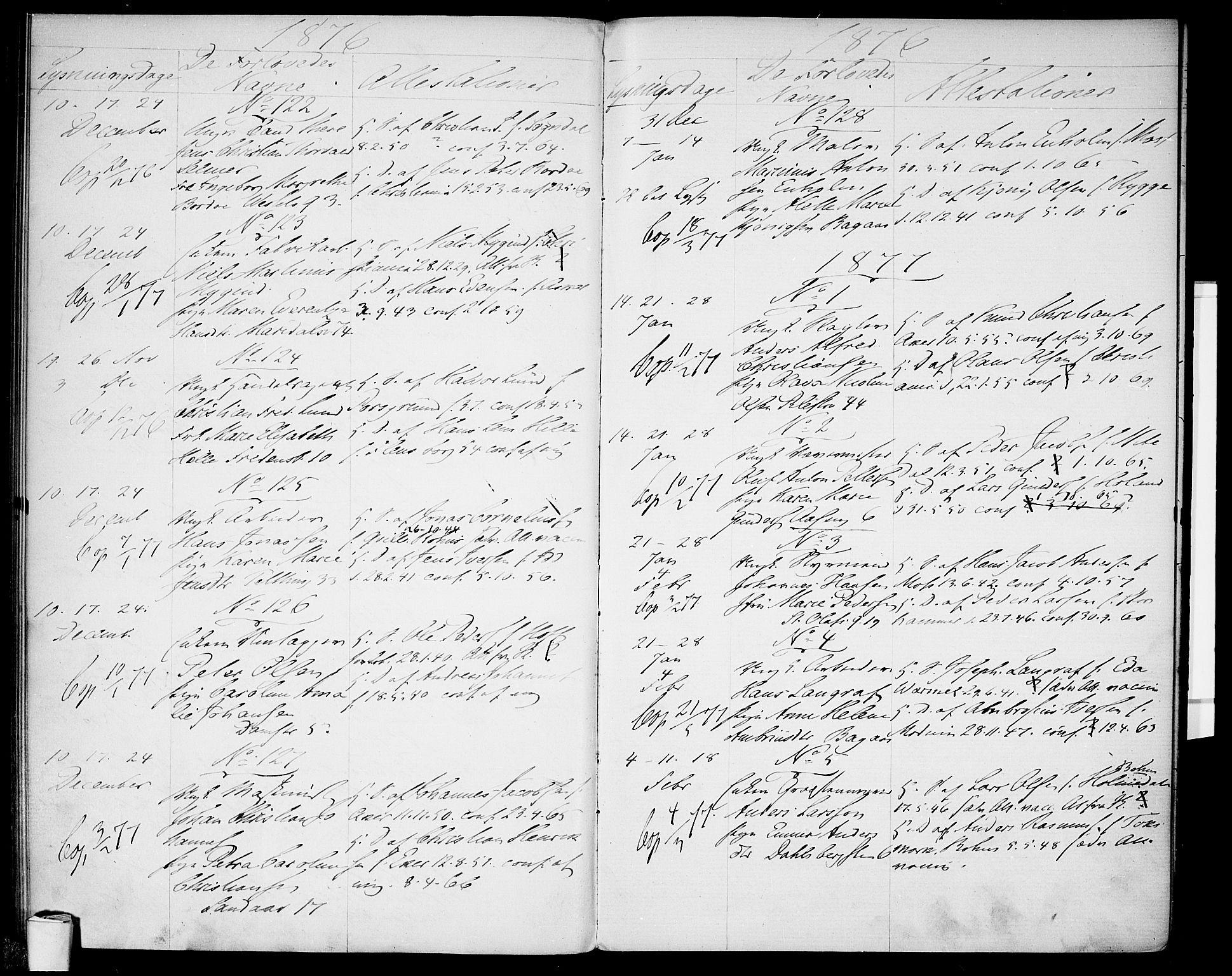 Gamle Aker prestekontor Kirkebøker, AV/SAO-A-10617a/H/L0001: Lysningsprotokoll nr. 1, 1870-1878