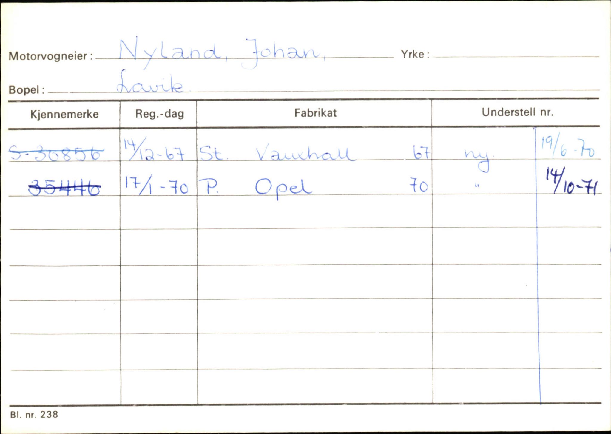 Statens vegvesen, Sogn og Fjordane vegkontor, SAB/A-5301/4/F/L0130: Eigarregister Eid T-Å. Høyanger A-O, 1945-1975, s. 2433