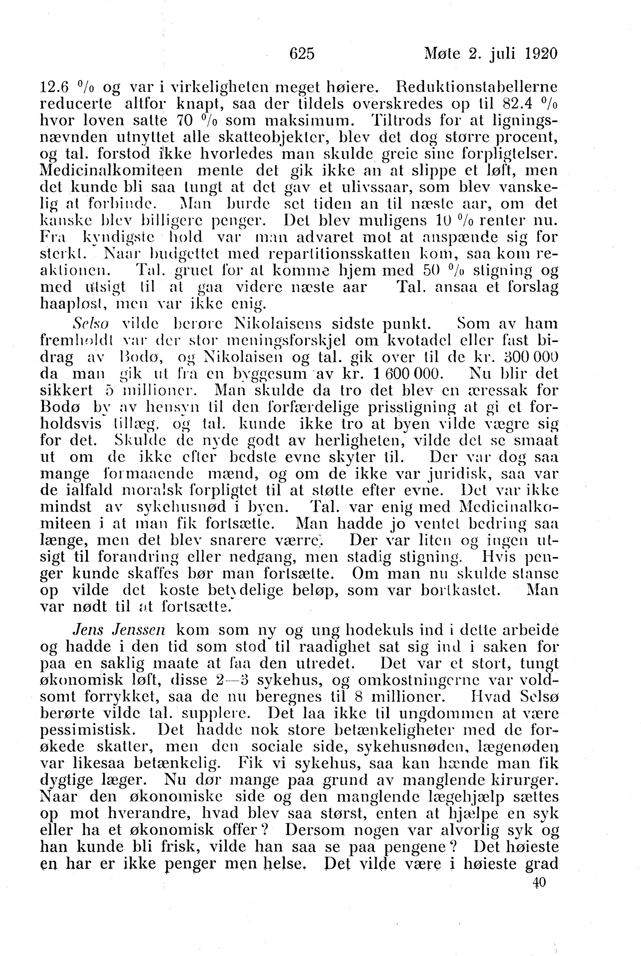 Nordland Fylkeskommune. Fylkestinget, AIN/NFK-17/176/A/Ac/L0043: Fylkestingsforhandlinger 1920, 1920