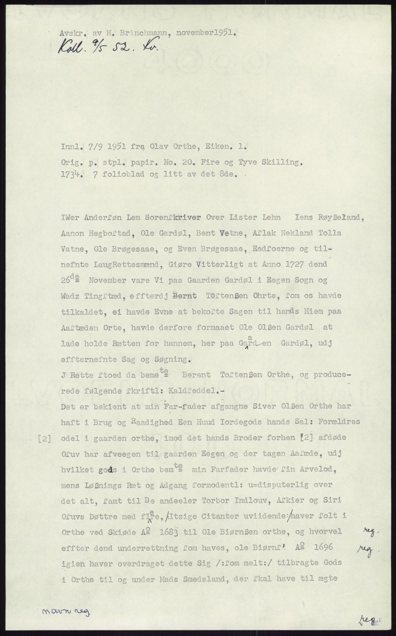 Samlinger til kildeutgivelse, Diplomavskriftsamlingen, AV/RA-EA-4053/H/Ha, s. 2315