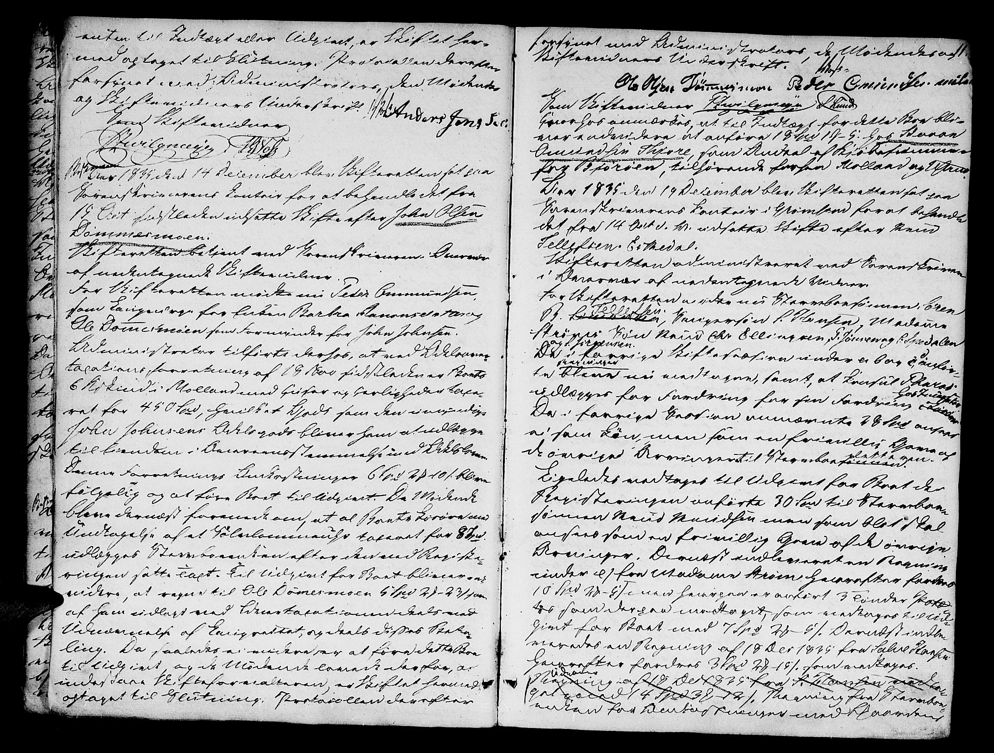 Vestre Nedenes/Sand sorenskriveri, AV/SAK-1221-0010/H/Hc/L0003: Skifteforhandlingsprotokoll nr. 1, 1835-1844, s. 10b-11a