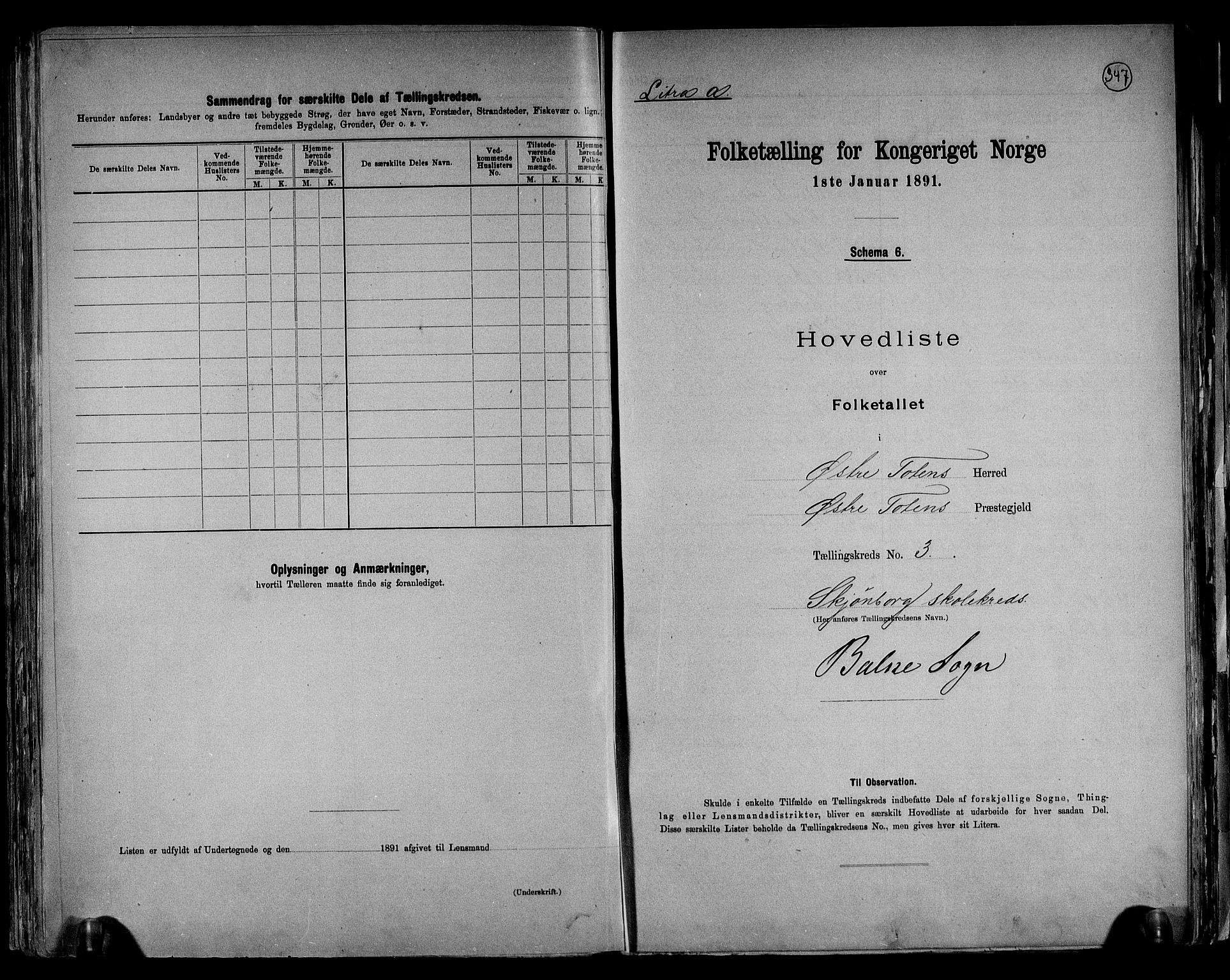 RA, Folketelling 1891 for 0528 Østre Toten herred, 1891, s. 10