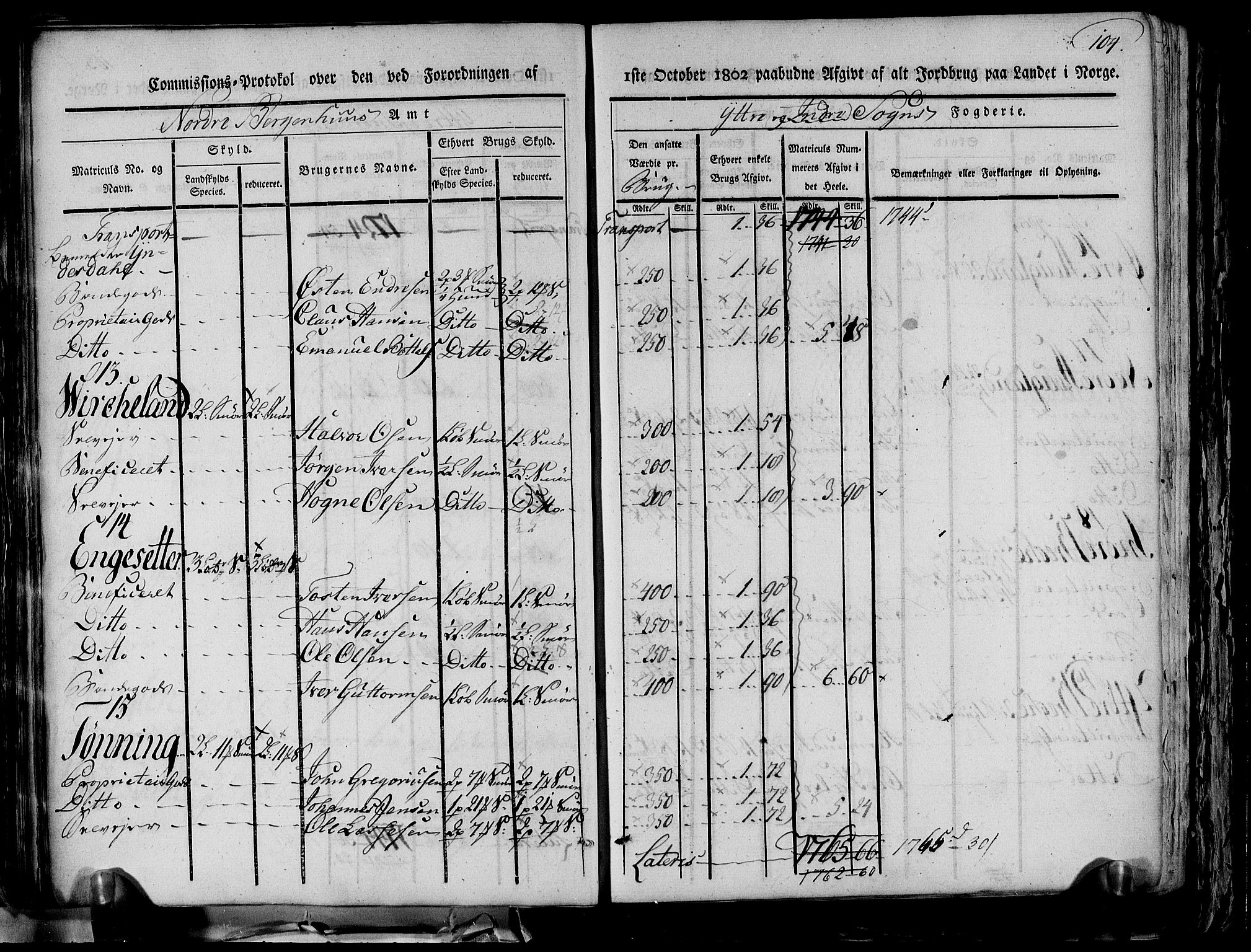 Rentekammeret inntil 1814, Realistisk ordnet avdeling, AV/RA-EA-4070/N/Ne/Nea/L0116: og 0117: Ytre og Indre Sogn fogderi. Kommisjonsprotokoller, 1803, s. 112