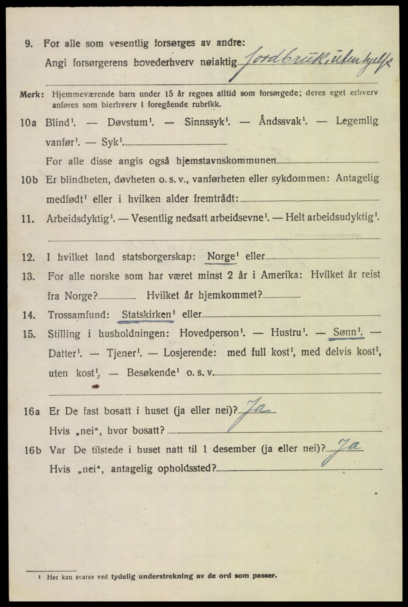 SAK, Folketelling 1920 for 1013 Tveit herred, 1920, s. 1995