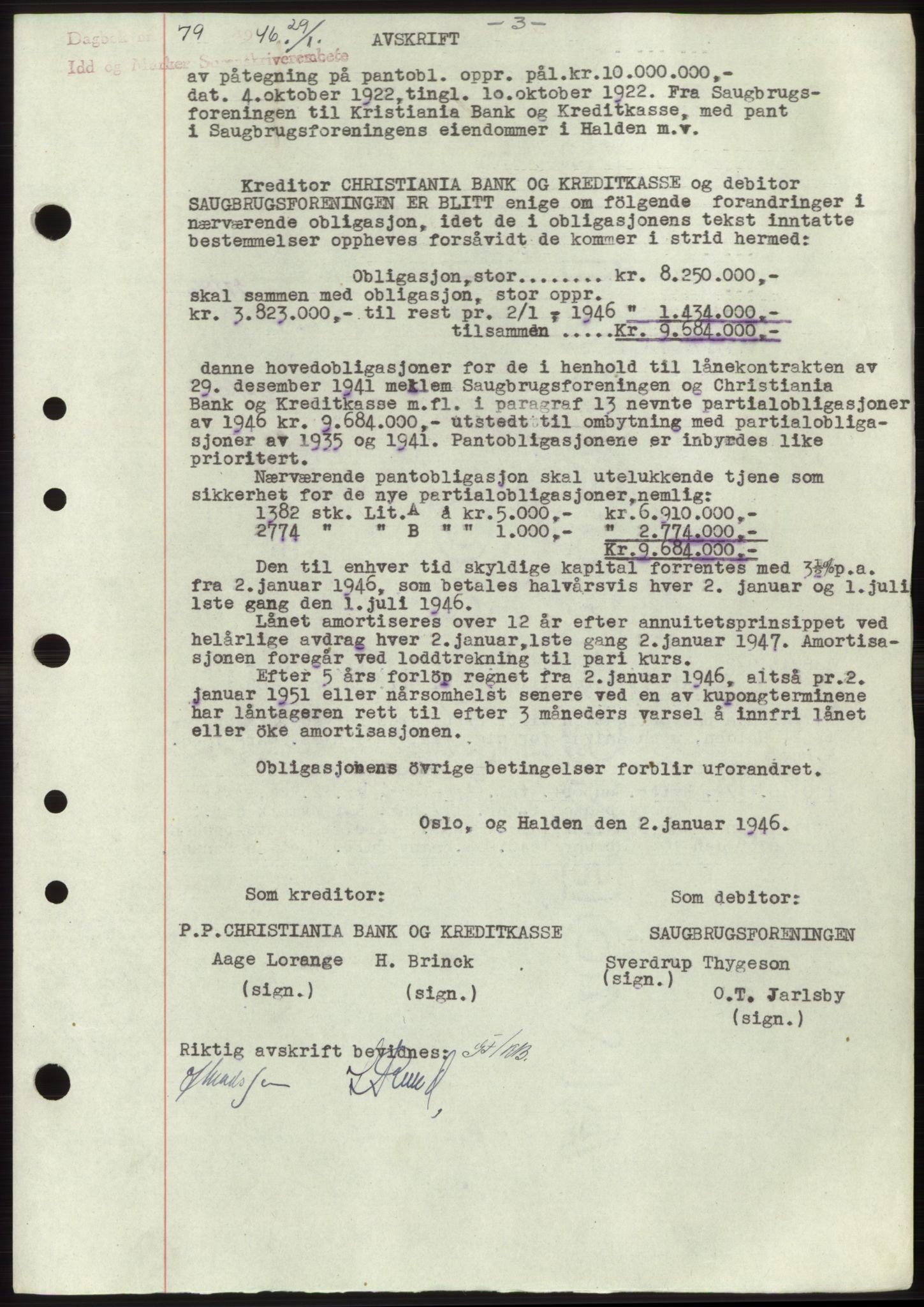 Idd og Marker sorenskriveri, SAO/A-10283/G/Gb/Gbc/L0003: Pantebok nr. B4-9b, 1946-1946, Tingl.dato: 29.01.1946